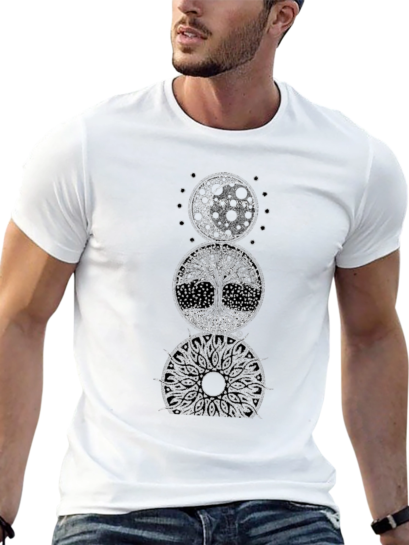 Celestial Tree of Life Black Graphic Tee