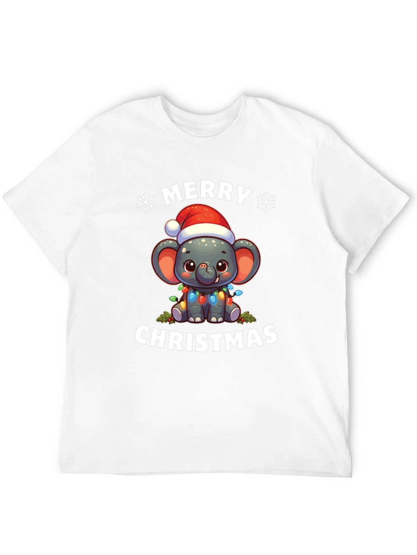 Merry Christmas Elephant Holiday T-Shirt