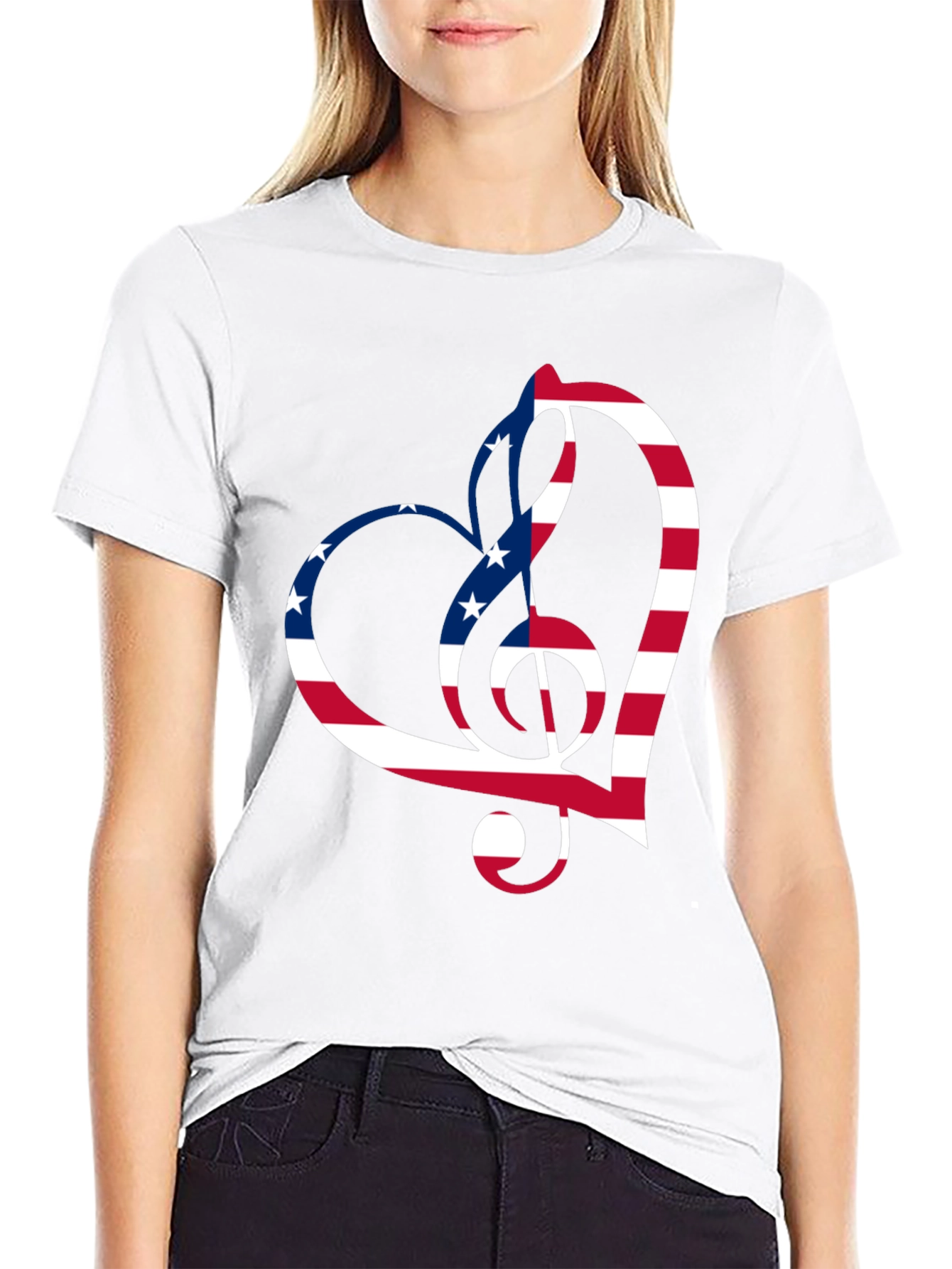 Patriotic Music Heart T-Shirt