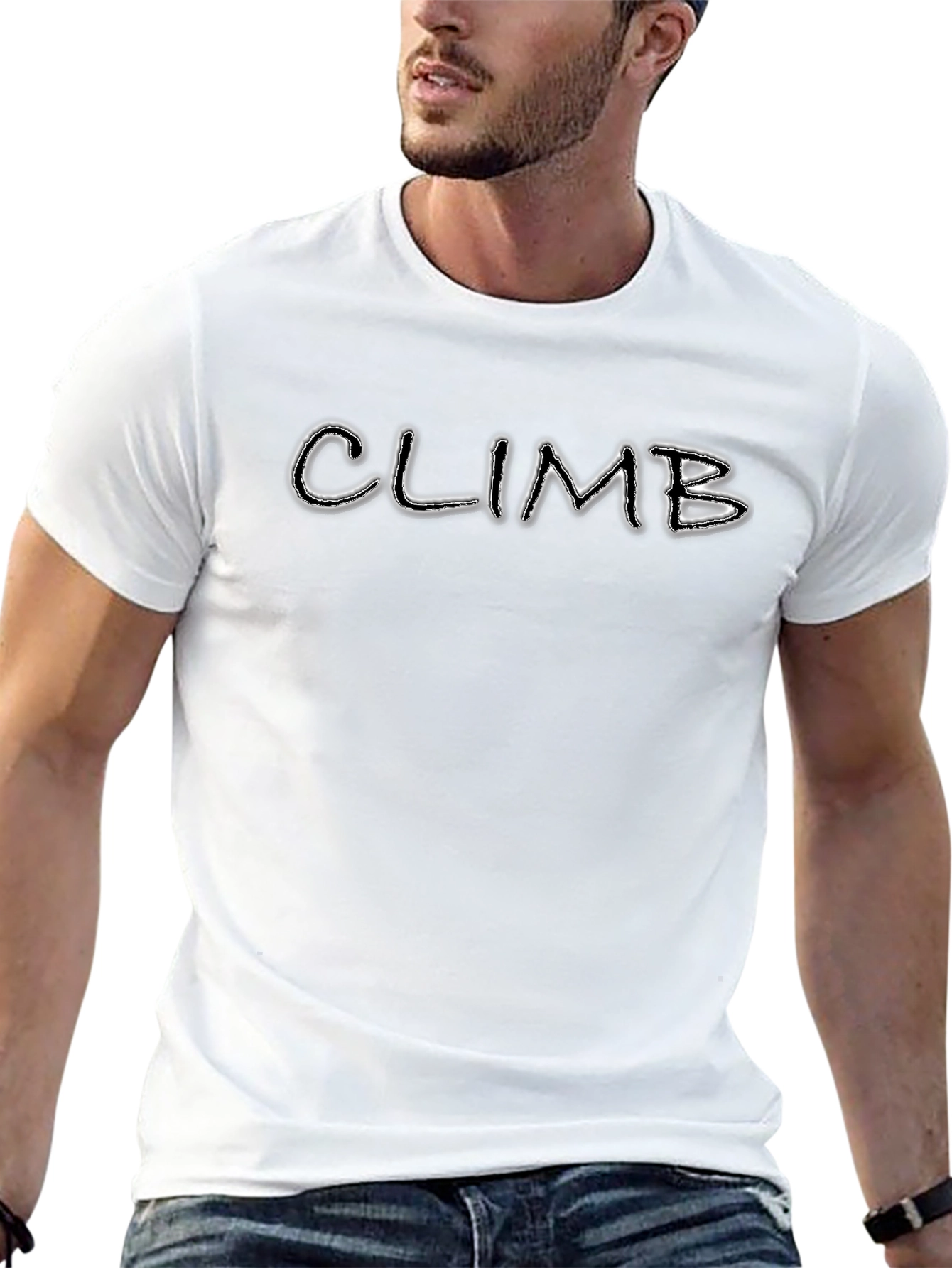 Climb Graphic Print Black T-Shirt