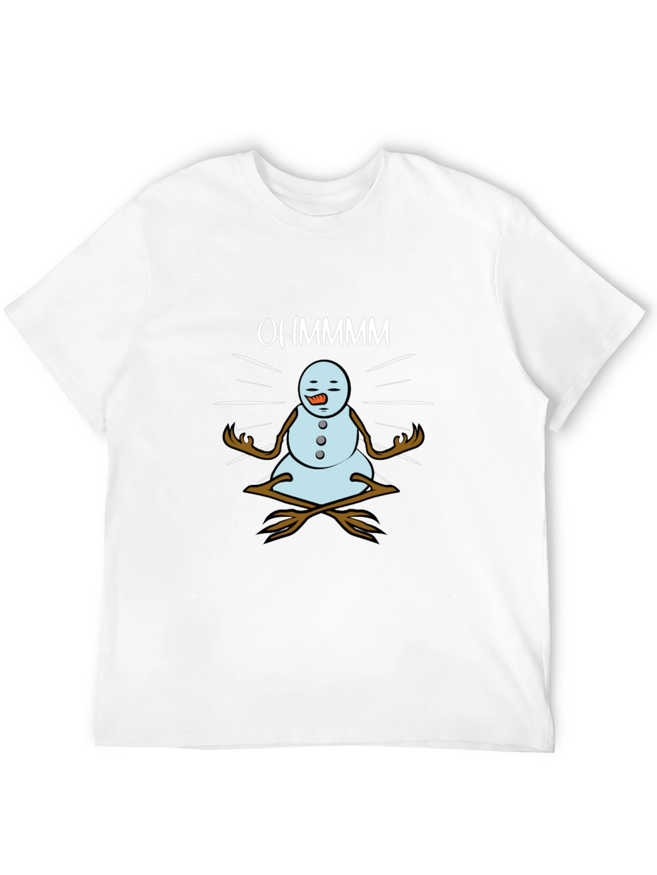 OHMMMMM Snowman Meditation Black T-Shirt