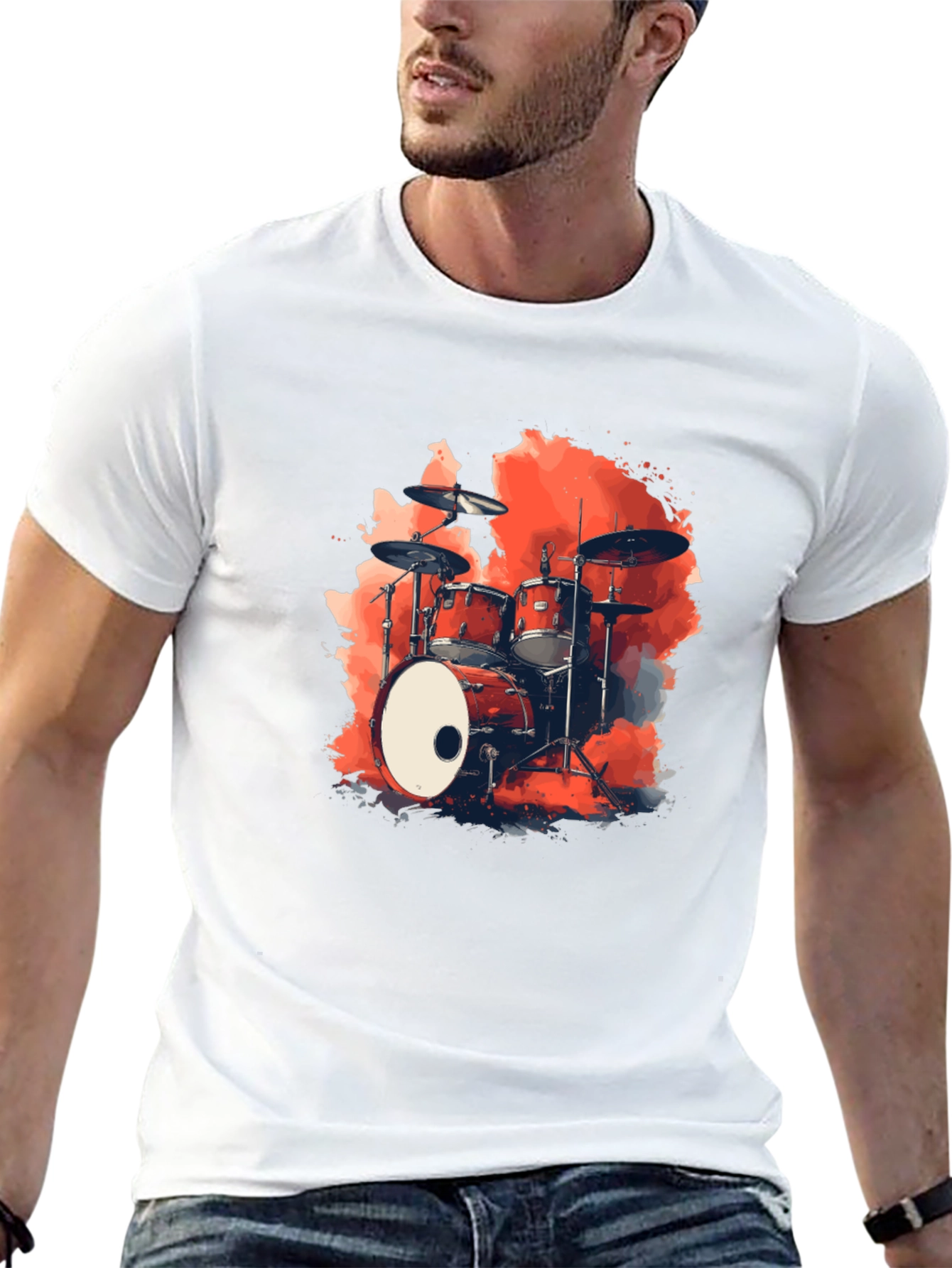 Drum Kit Graphic Black T-Shirt