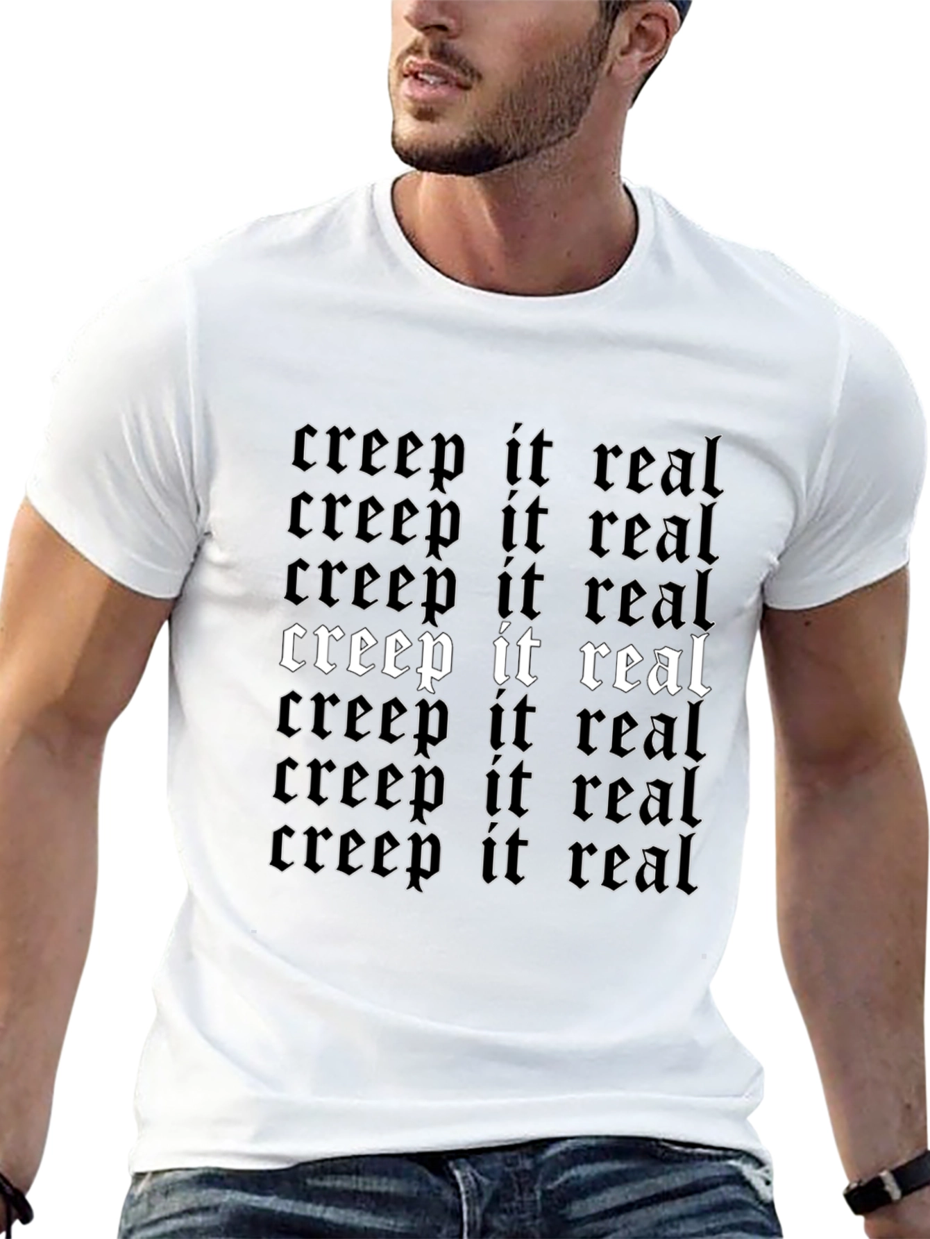 Creep It Real Graphic Tee - Gothic Style