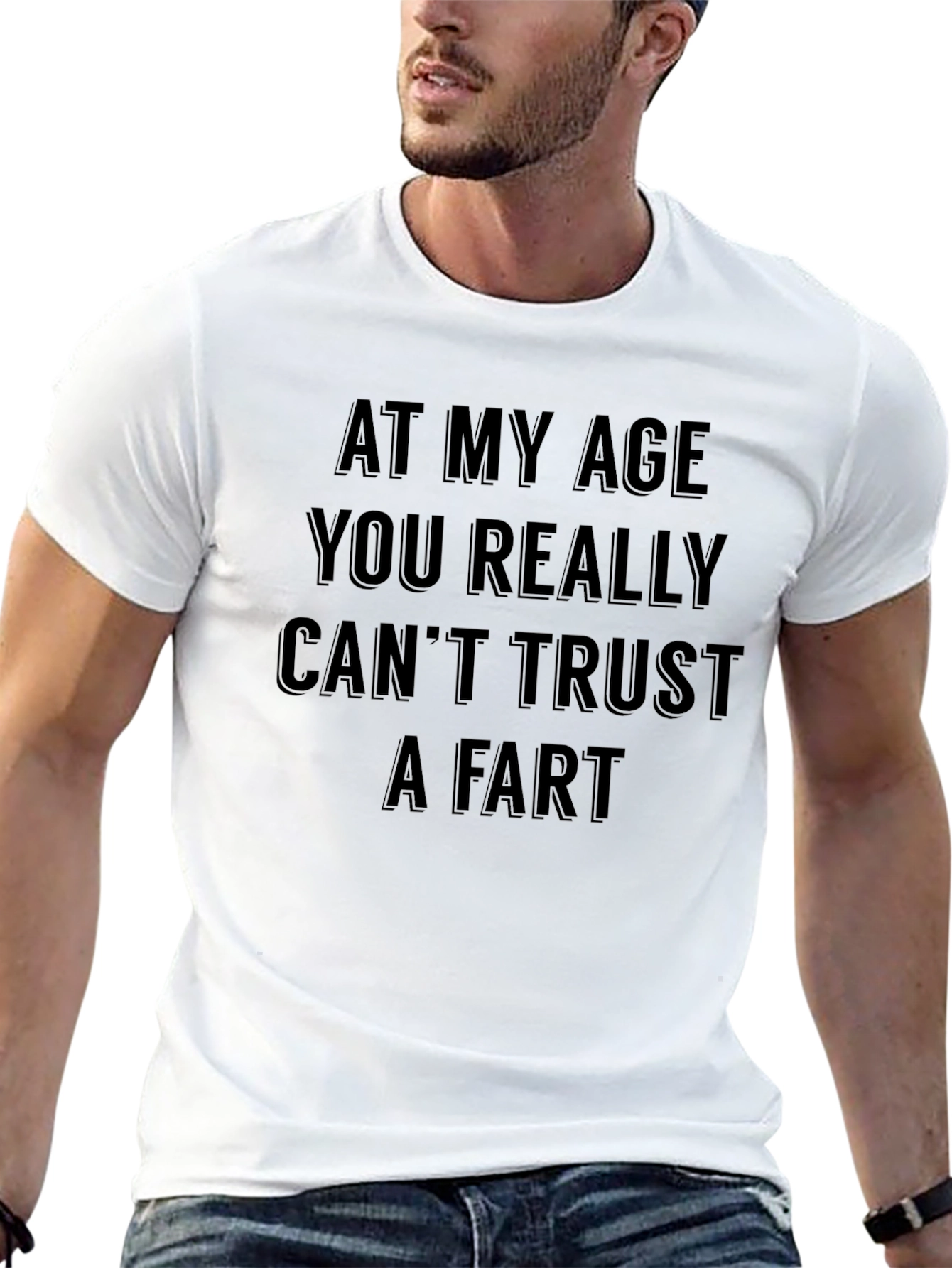 Funny Trust a Fart Black Crewneck T-Shirt