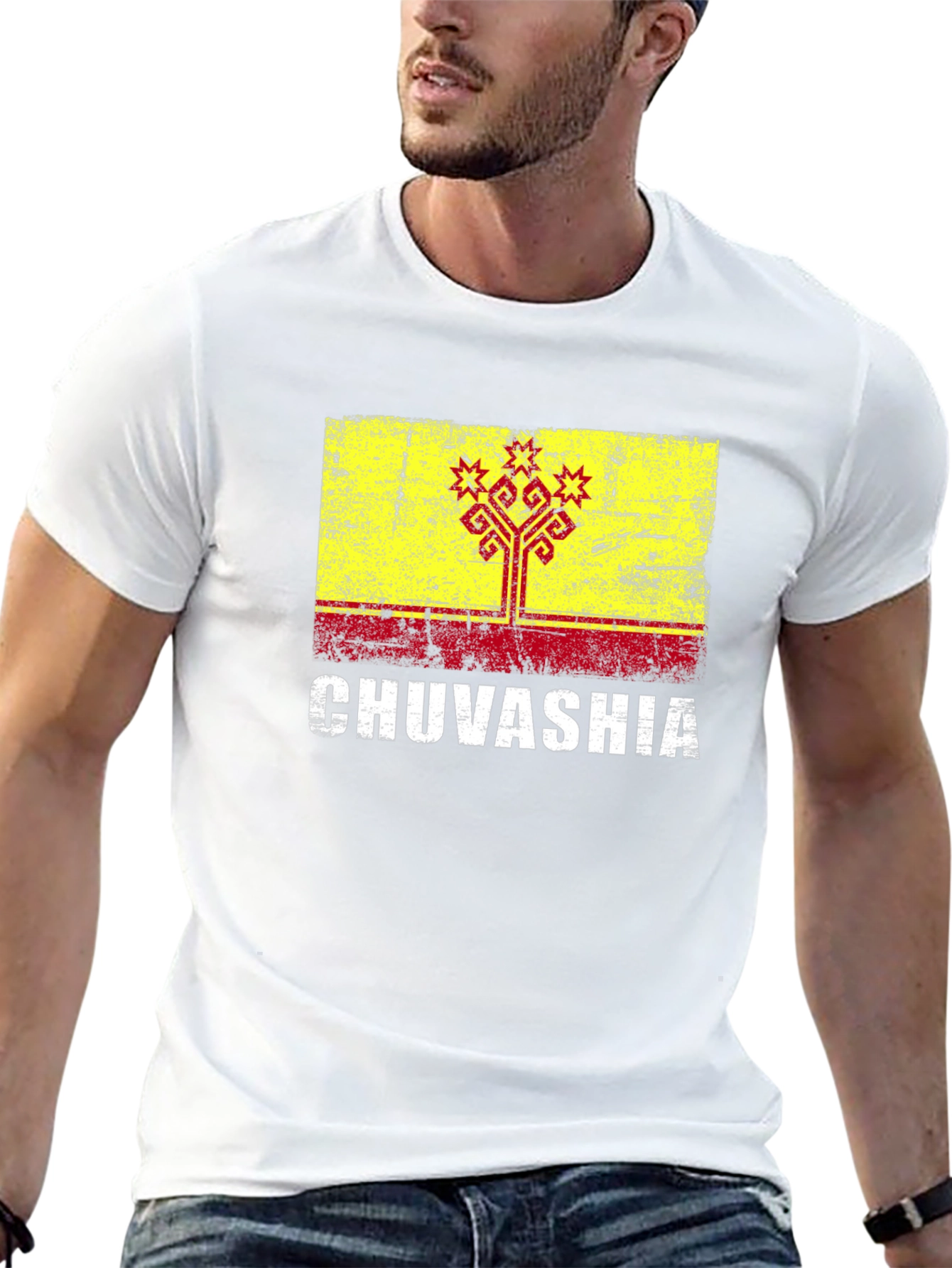 Chuvashia Flag T-Shirt - Distressed Graphic Tee