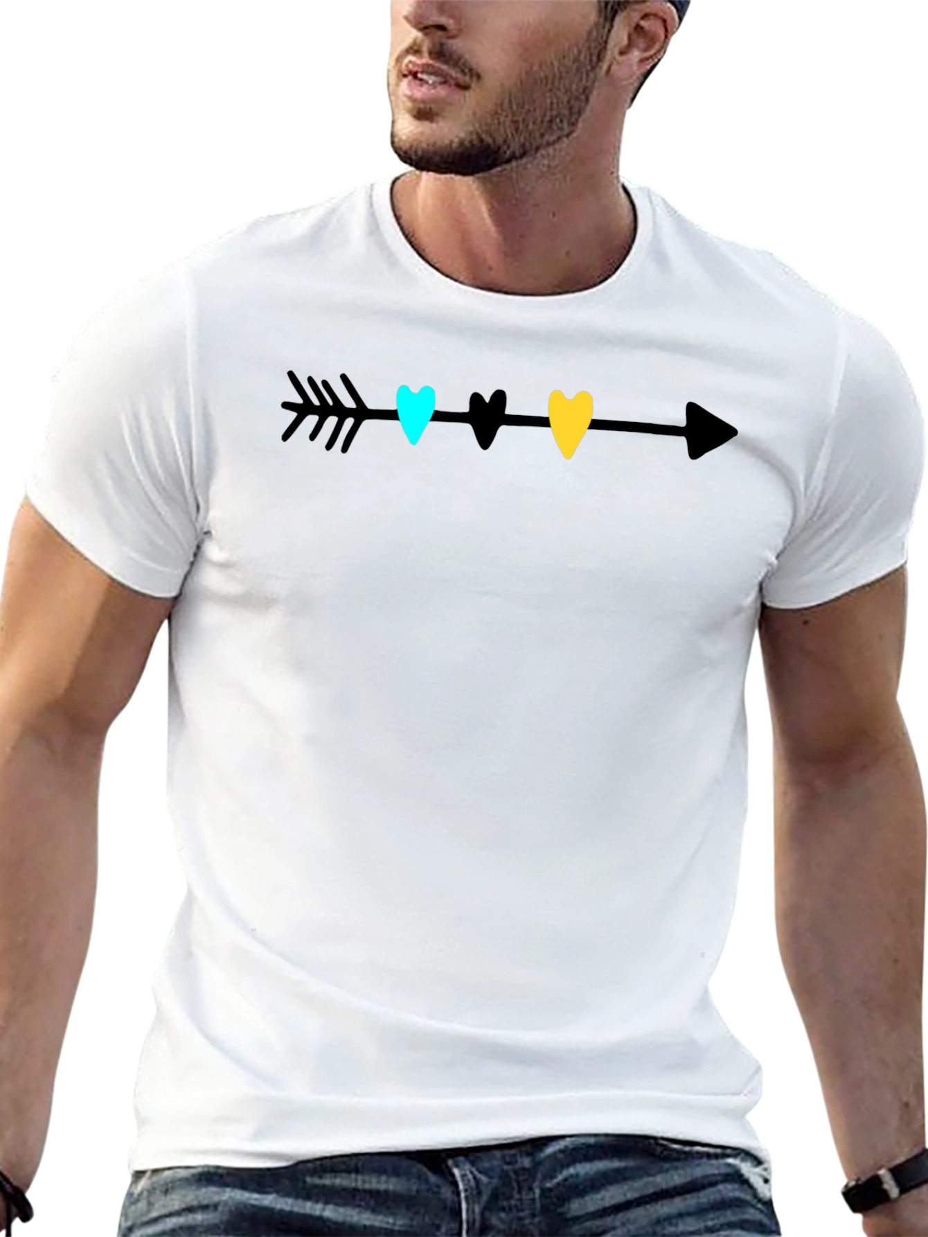 Arrow of Hearts Graphic Tee - Black