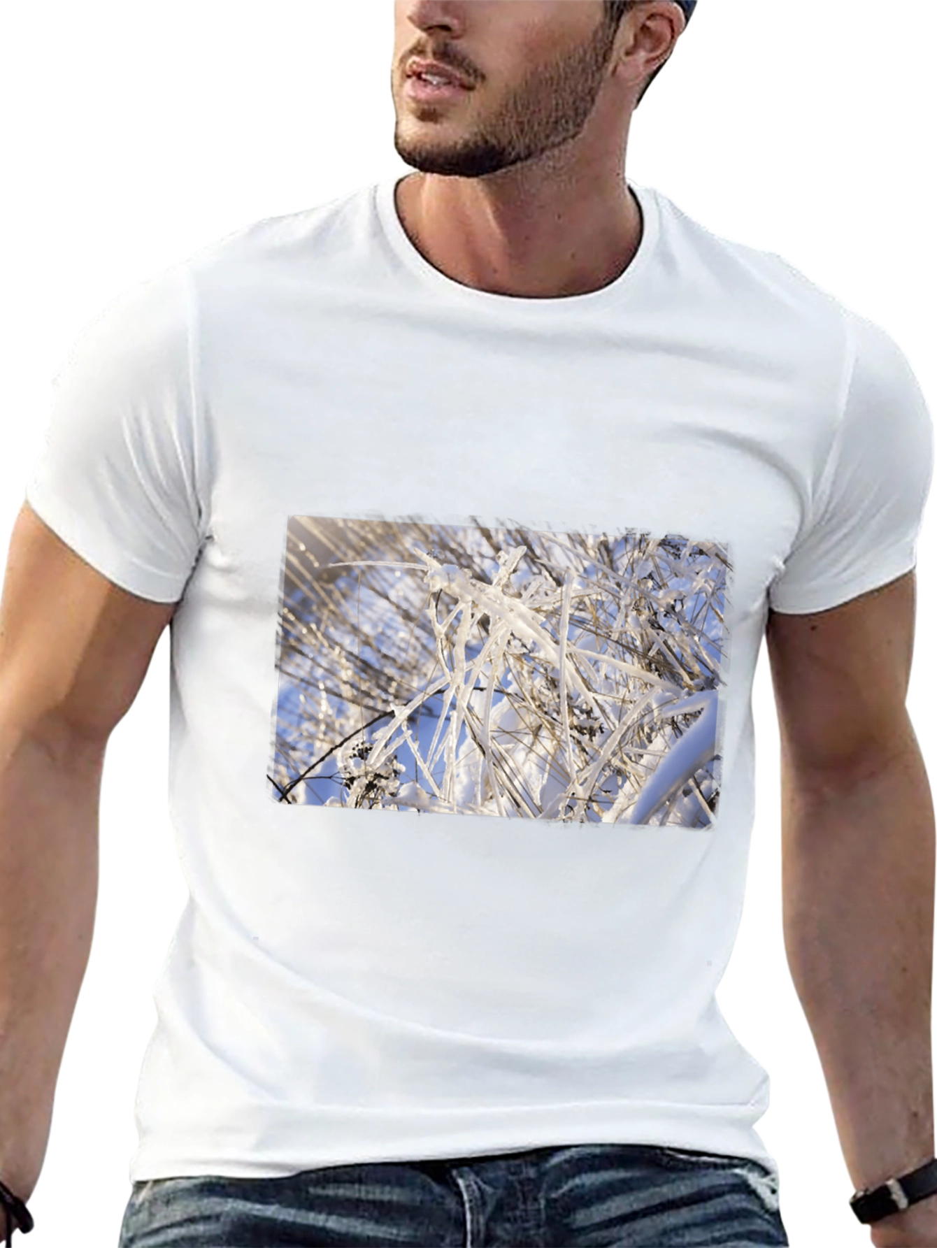 Icy Branch Graphic Black Tee