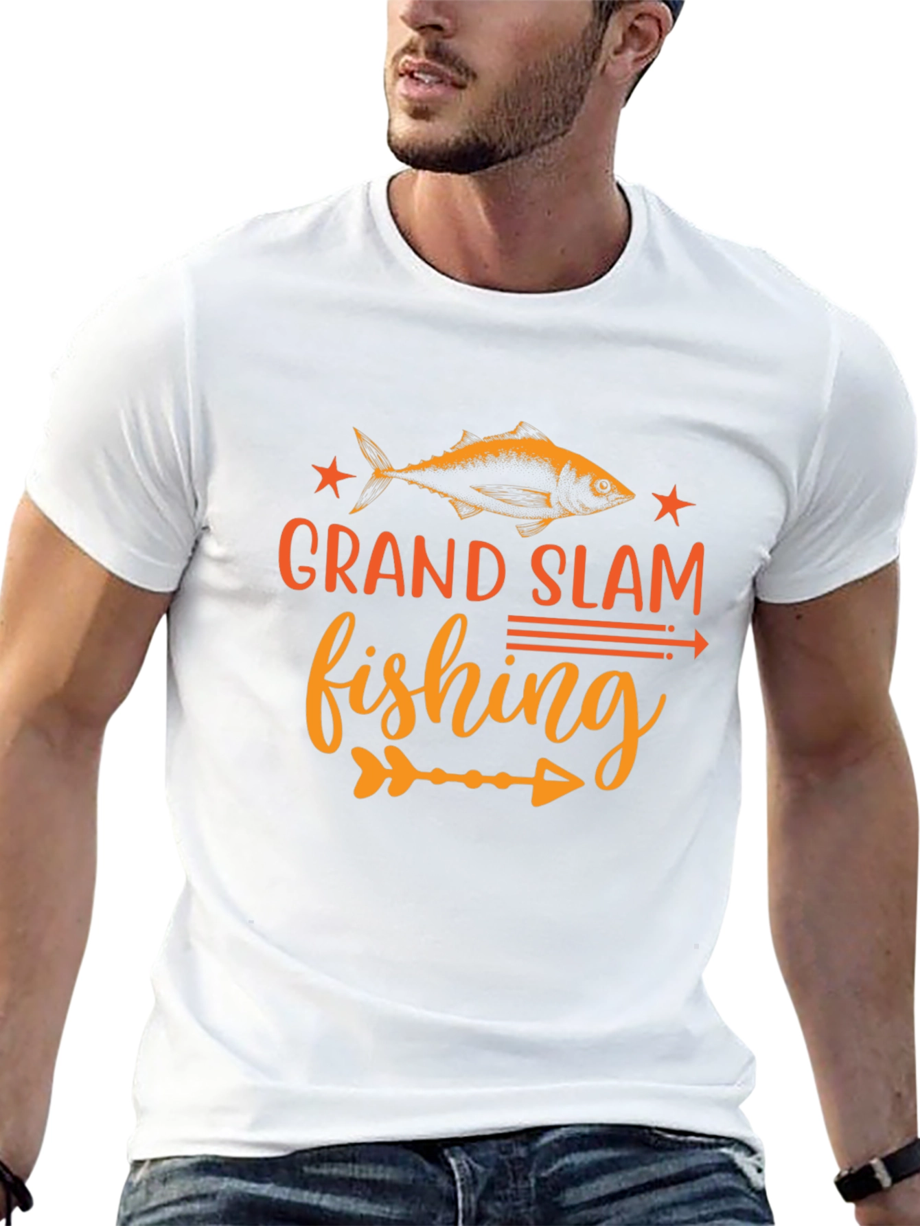 Grand Slam Fishing Graphic Tee - Black Cotton Shirt