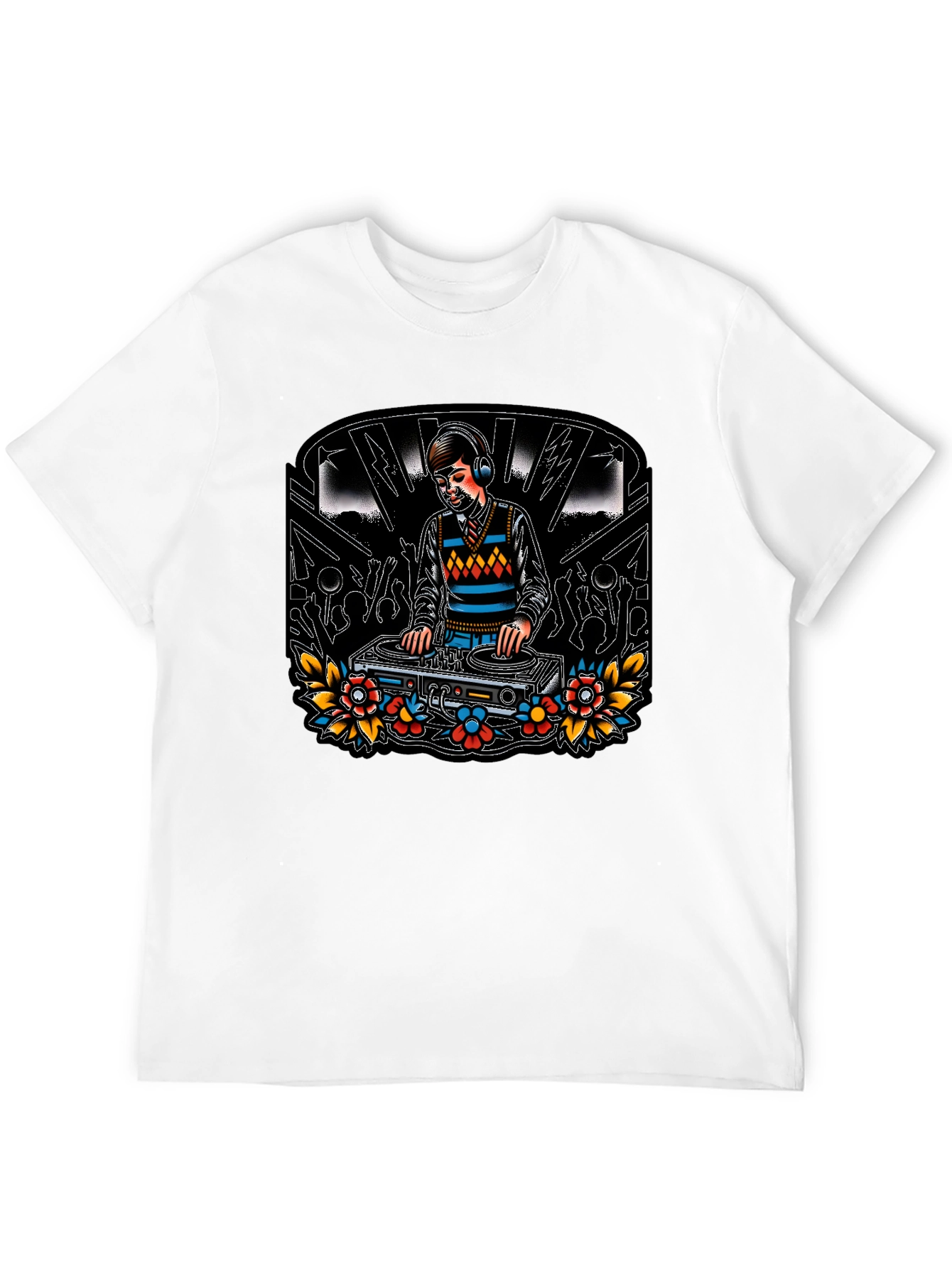 DJ Graphic Print Black T-Shirt