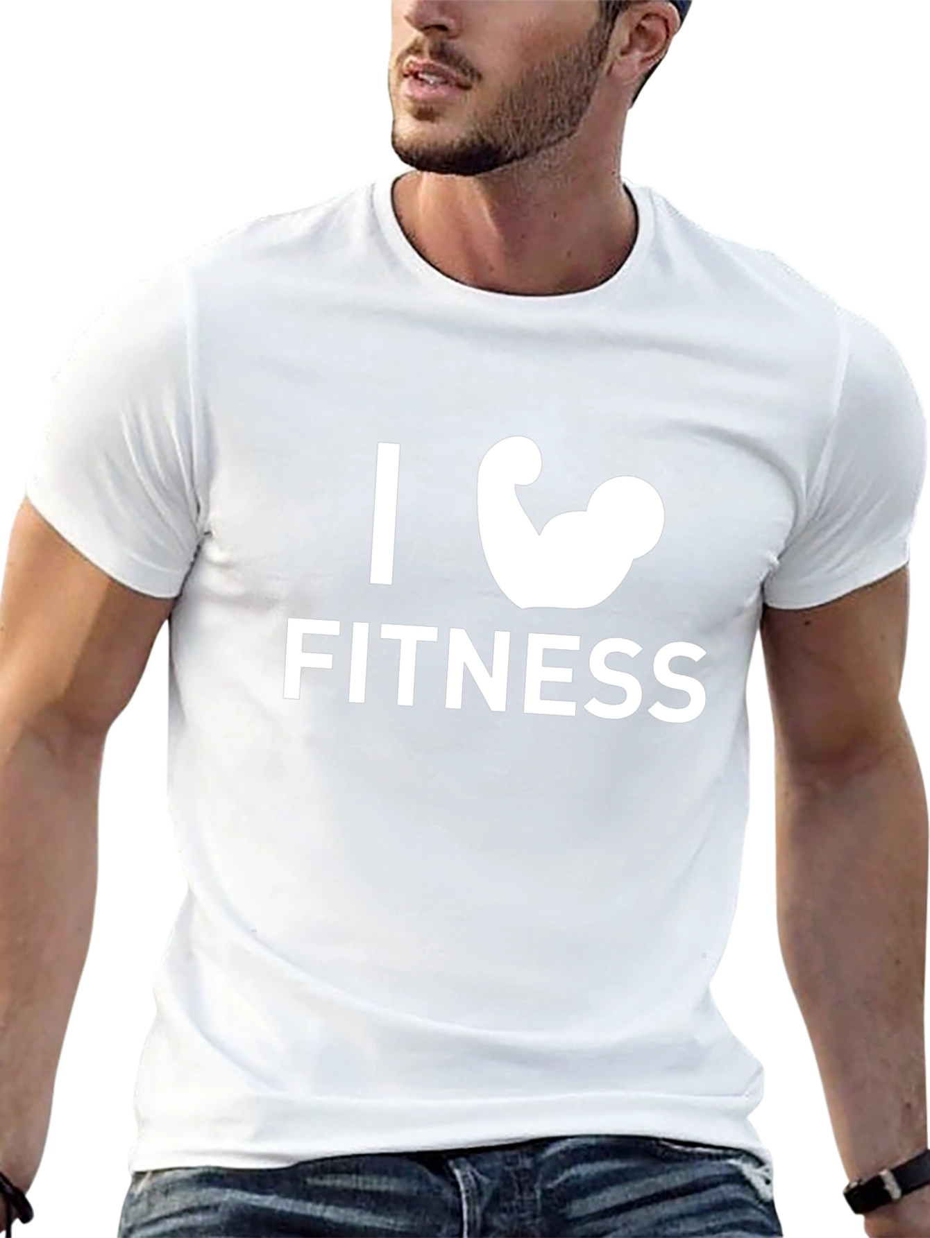 I Love Fitness Black T-Shirt Gym Workout Tee