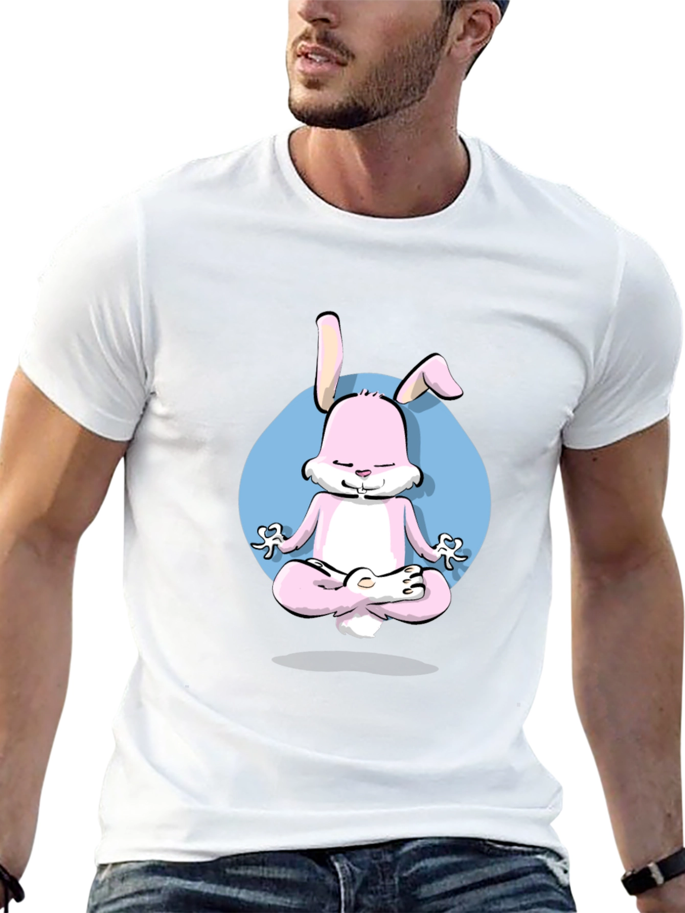 Zen Bunny T-Shirt - Meditating Hare Graphic Tee