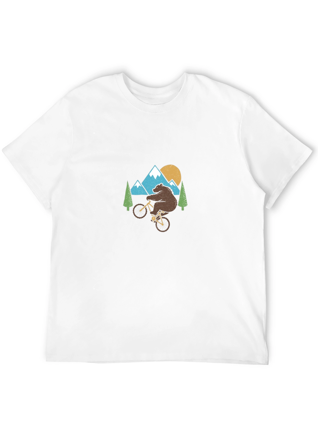 Bear on Bike Graphic Tee - Nature Inspired Shirt