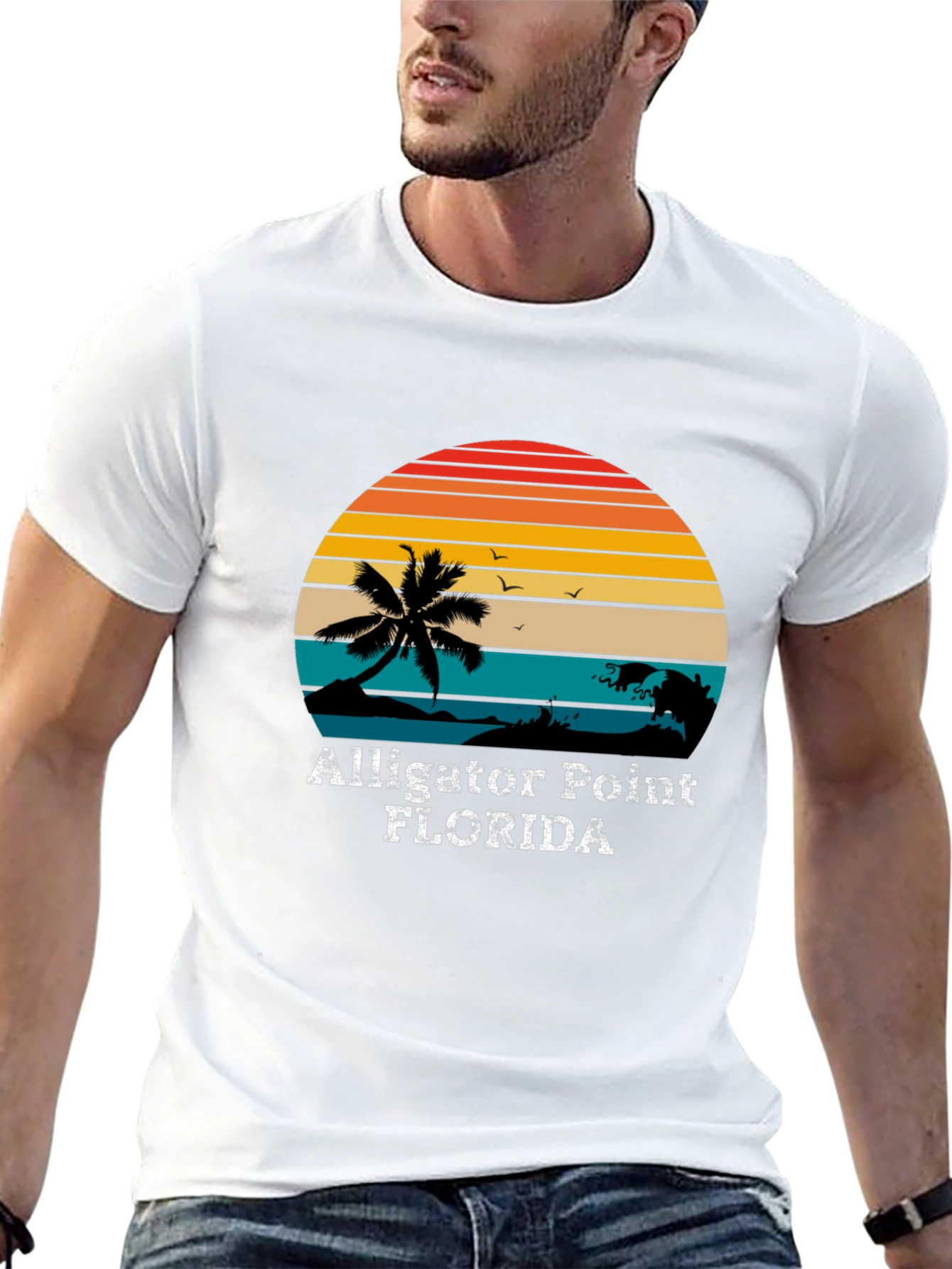 Alligator Point Florida Retro Sunset T-Shirt