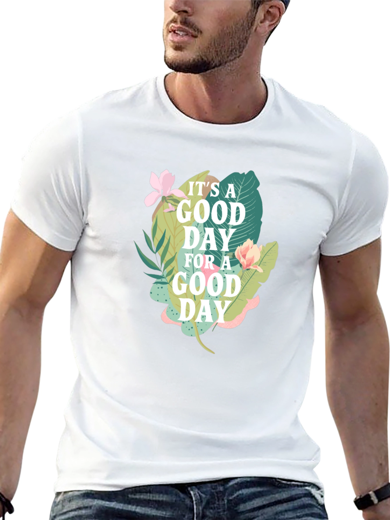 Good Day Graphic Tee - Black Cotton T-Shirt