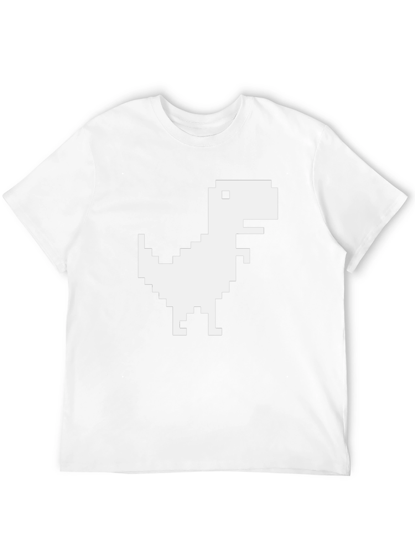 Pixel Dinosaur Graphic Tee - Black Cotton Casual T-Shirt