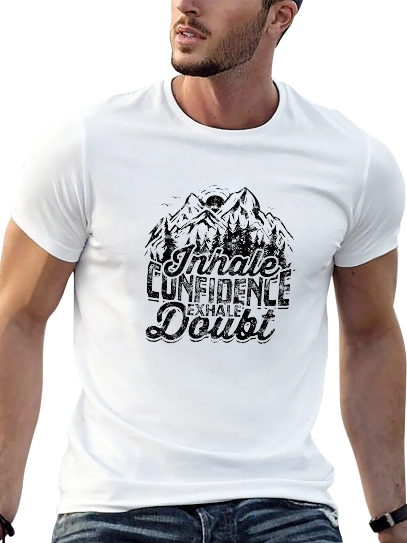 Inhale Confidence Exhale Doubt Graphic Tee - Black
