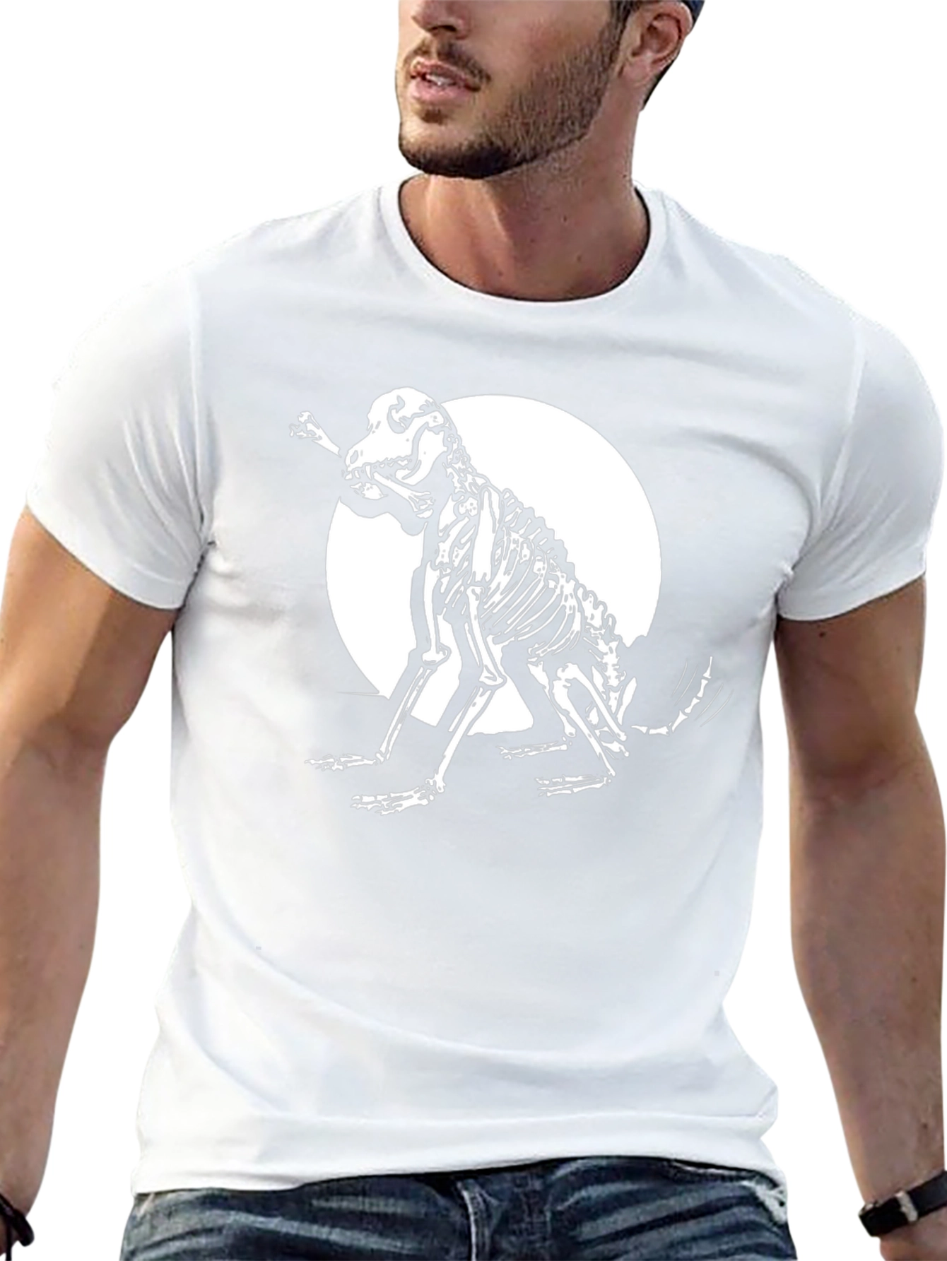Skeleton Dog Graphic Tee - Black