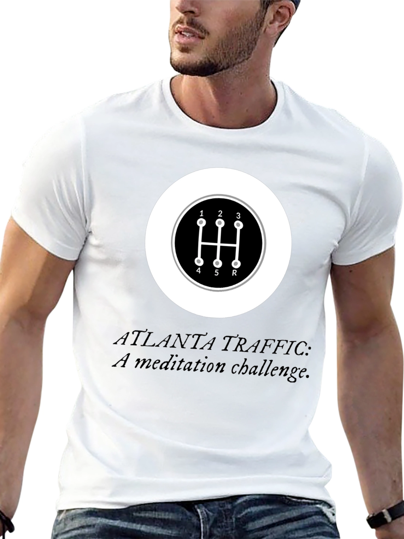 Atlanta Traffic Meditation T-Shirt - Manual Shift Design