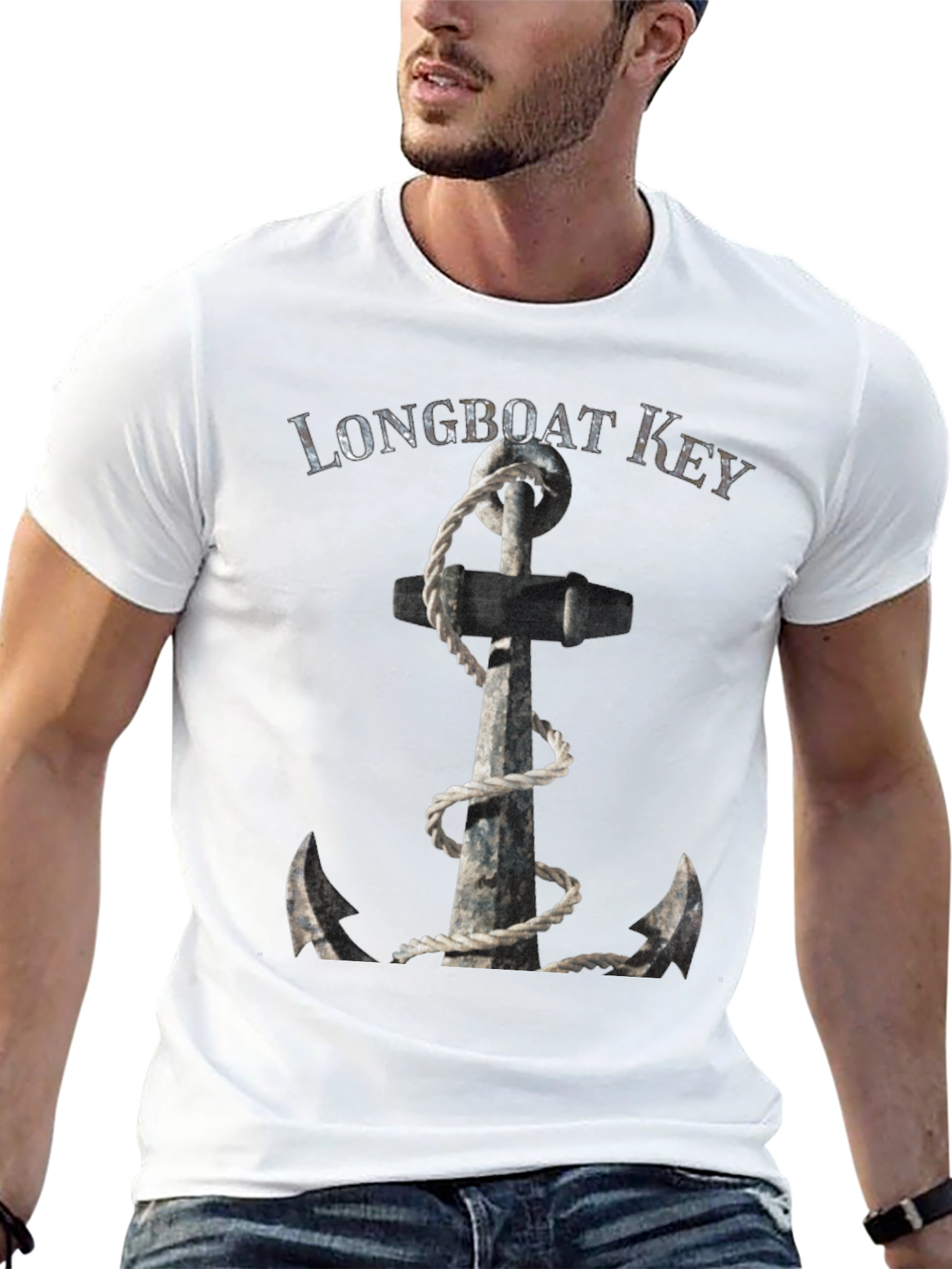 Longboat Key Anchor Graphic Tee - Nautical Style