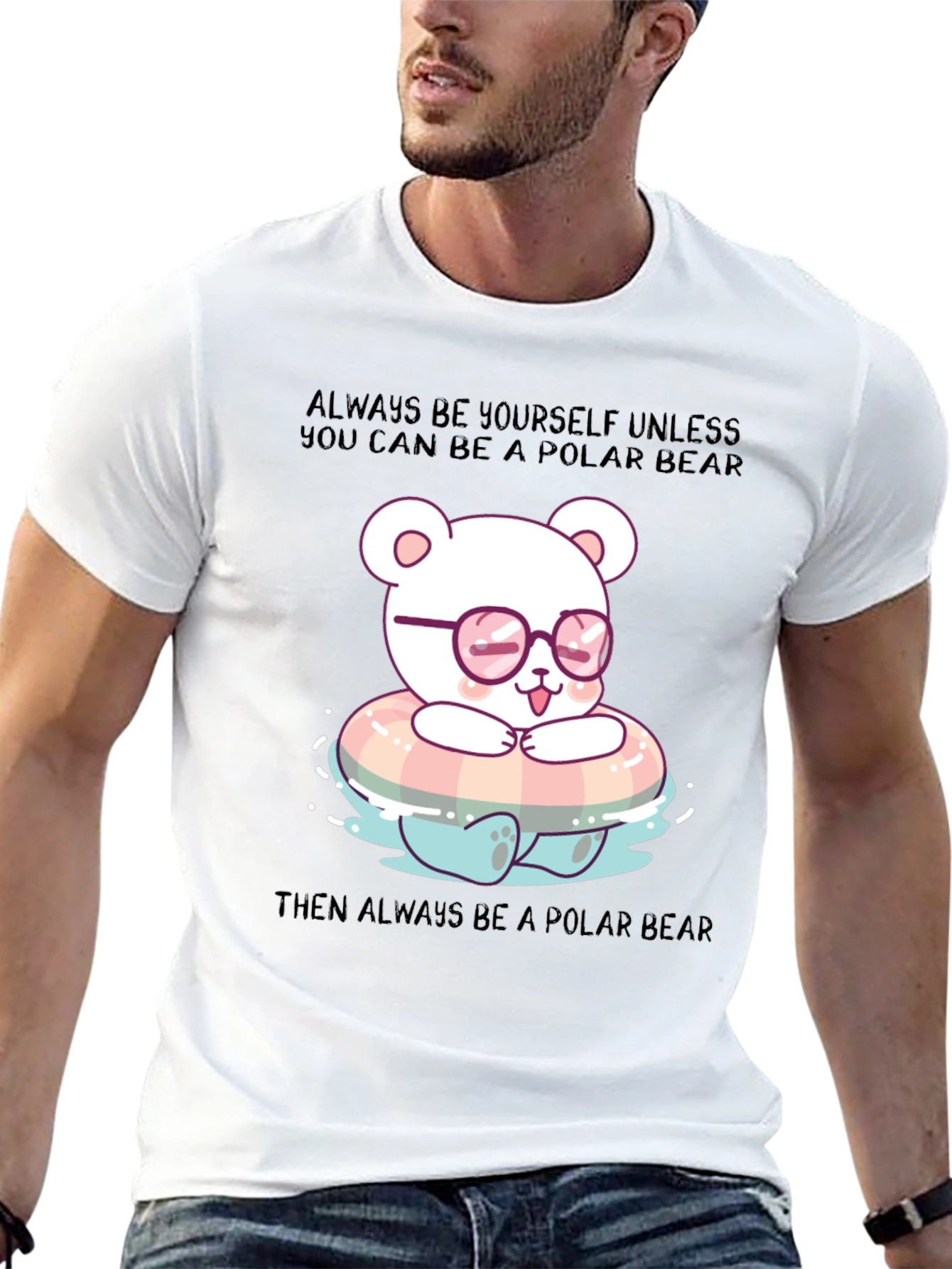 Polar Bear Graphic Tee - Be Yourself T-Shirt