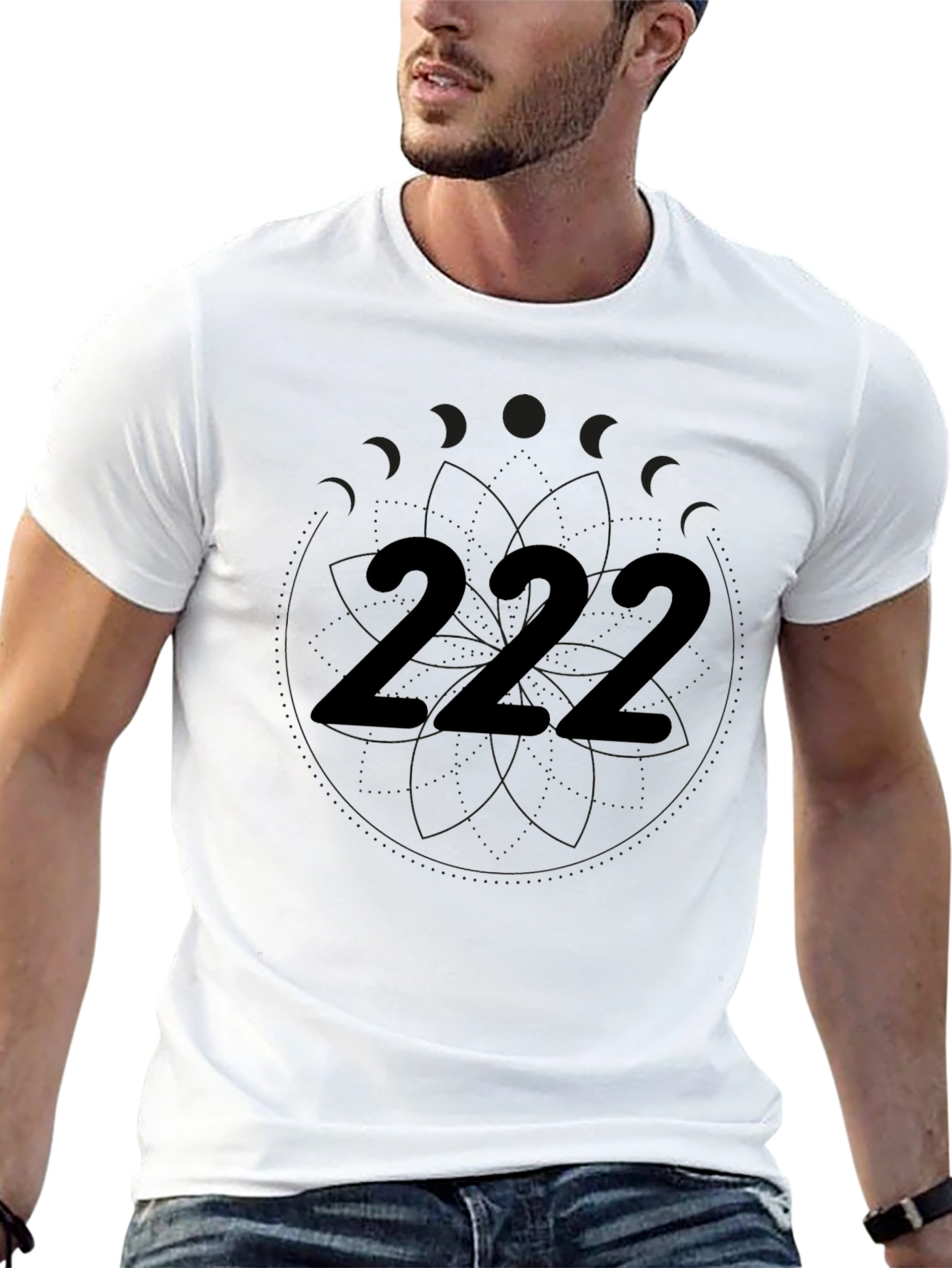 Numerology 222 Black T-Shirt