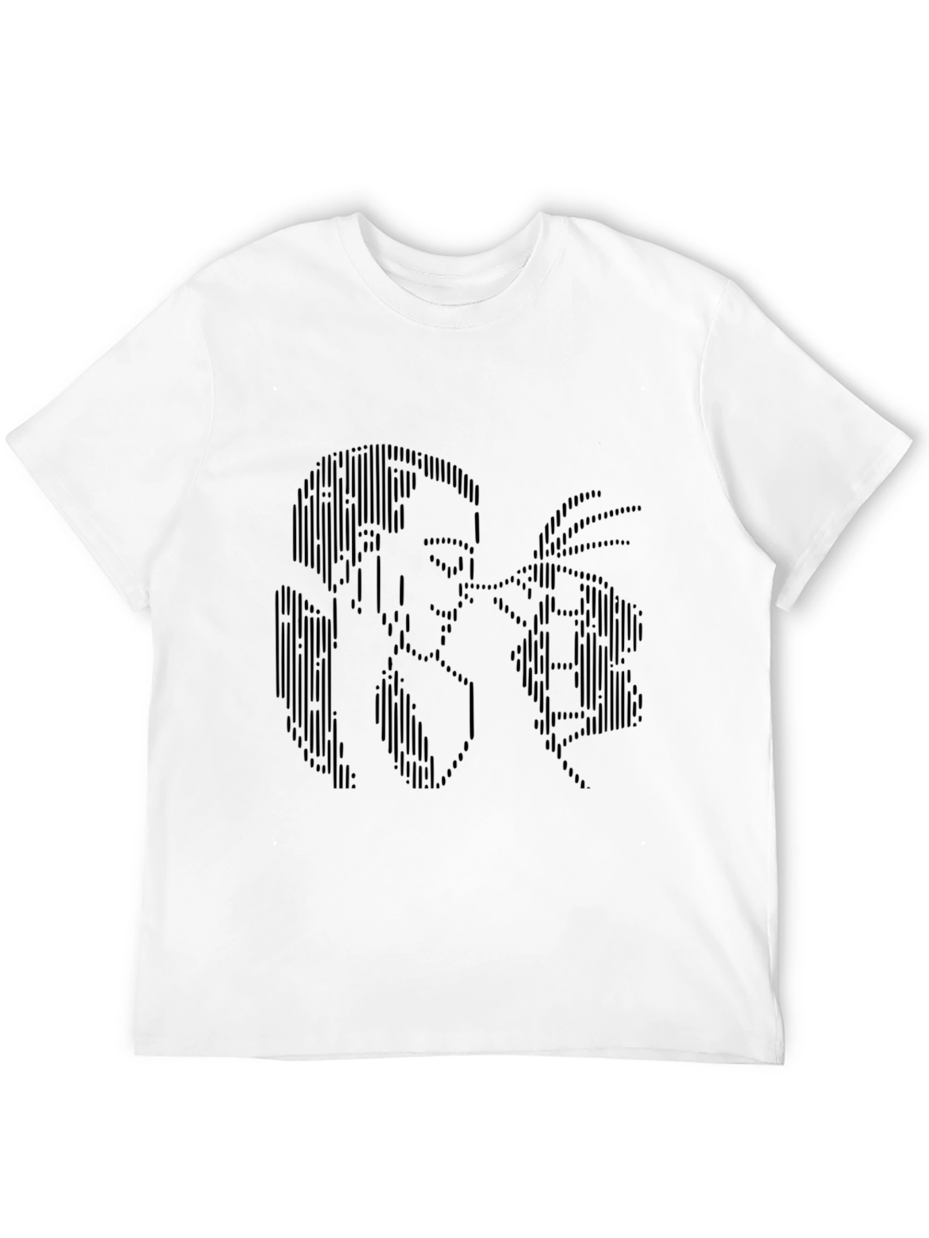 Abstract Line Art Graphic Black T-Shirt