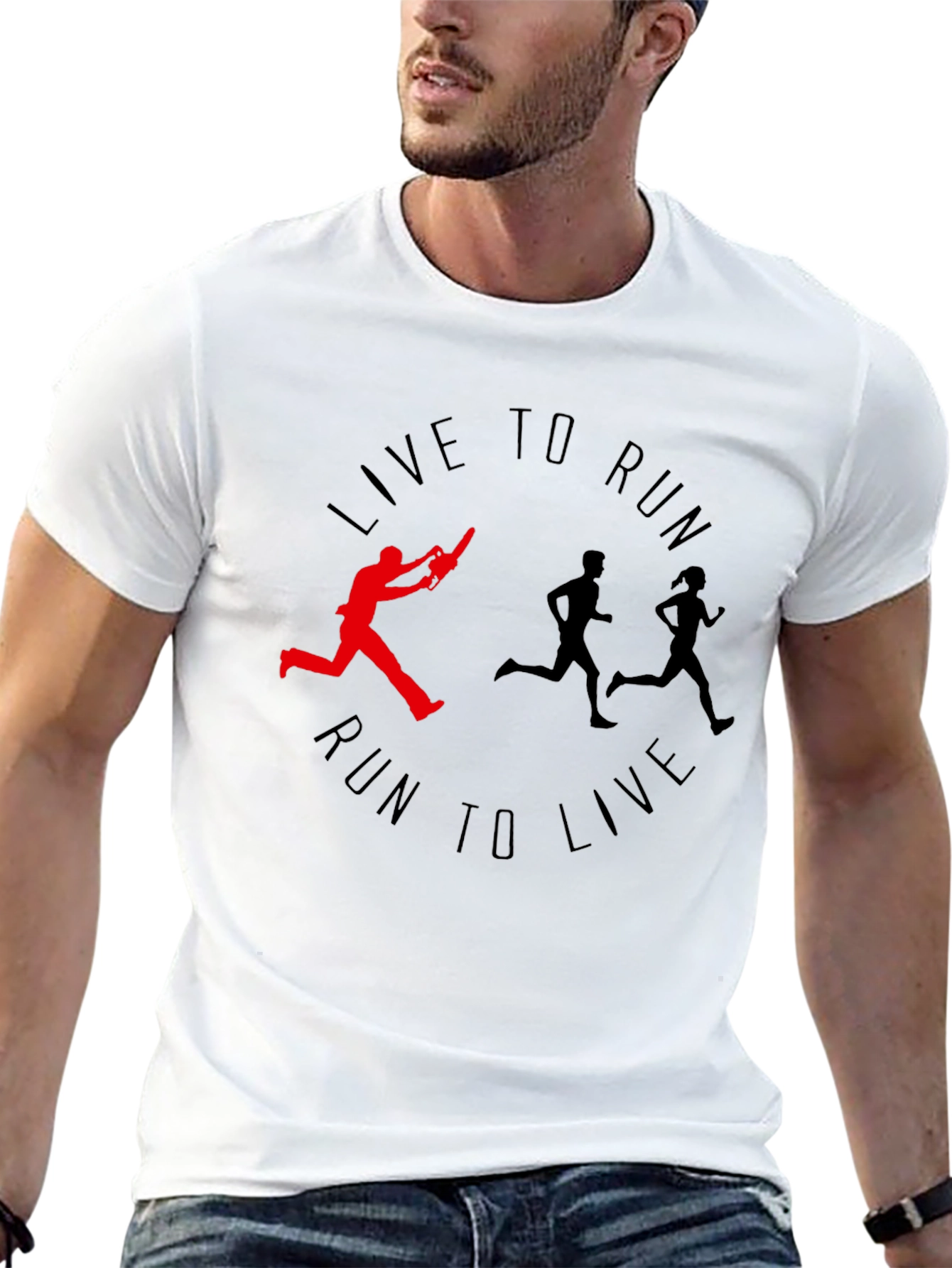 Live to Run Tee: Chainsaw Runner Graphic Print