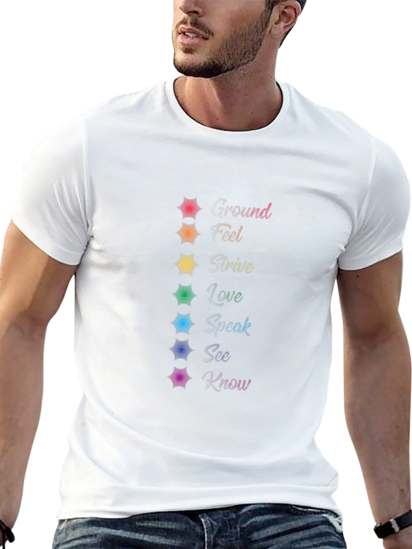 Chakra Energy Flow T-Shirt - Meditation Spiritual Tee