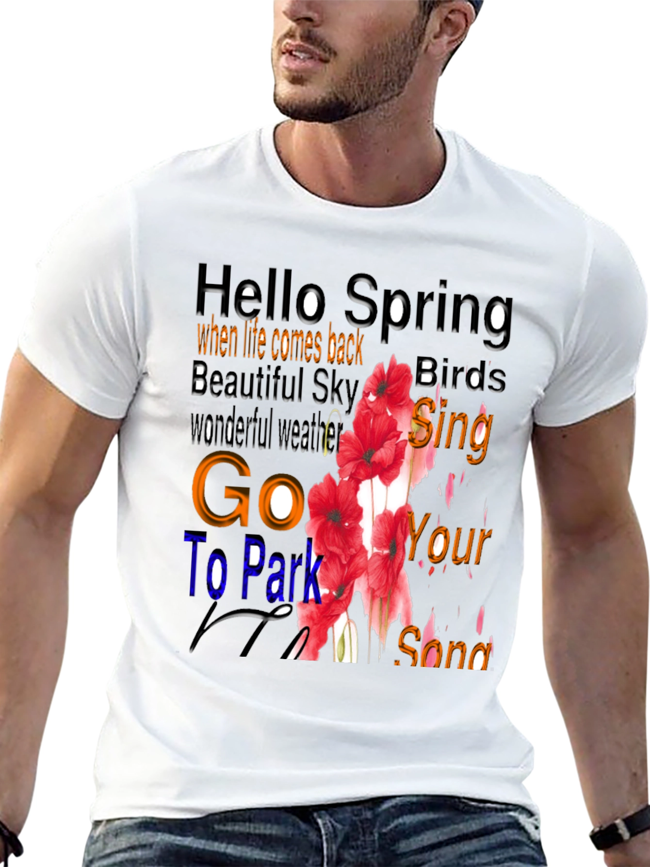 Hello Spring Floral Graphic T-Shirt