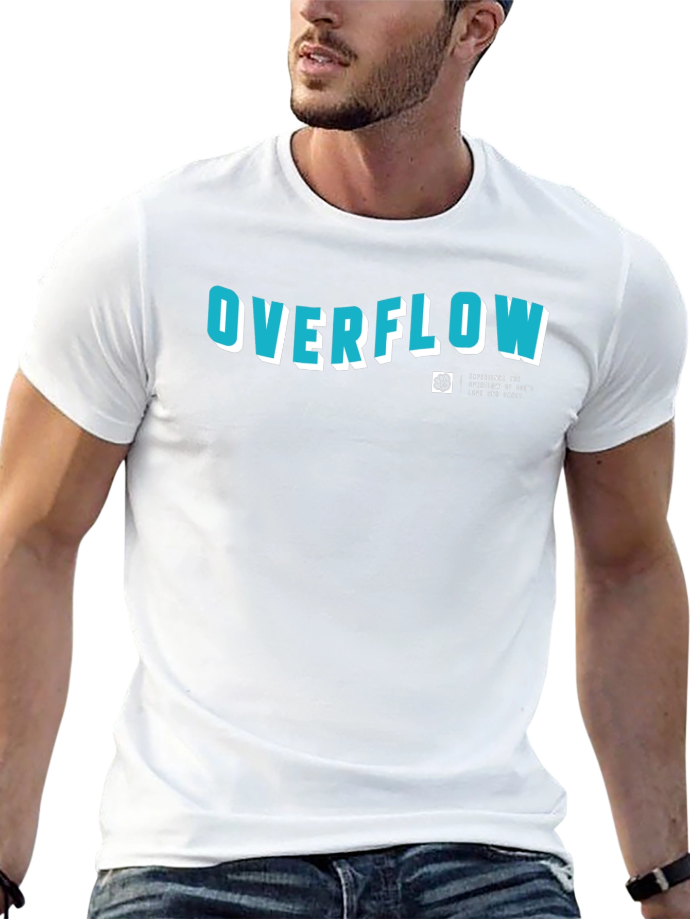 Overflow Graphic Print Black Cotton T-Shirt