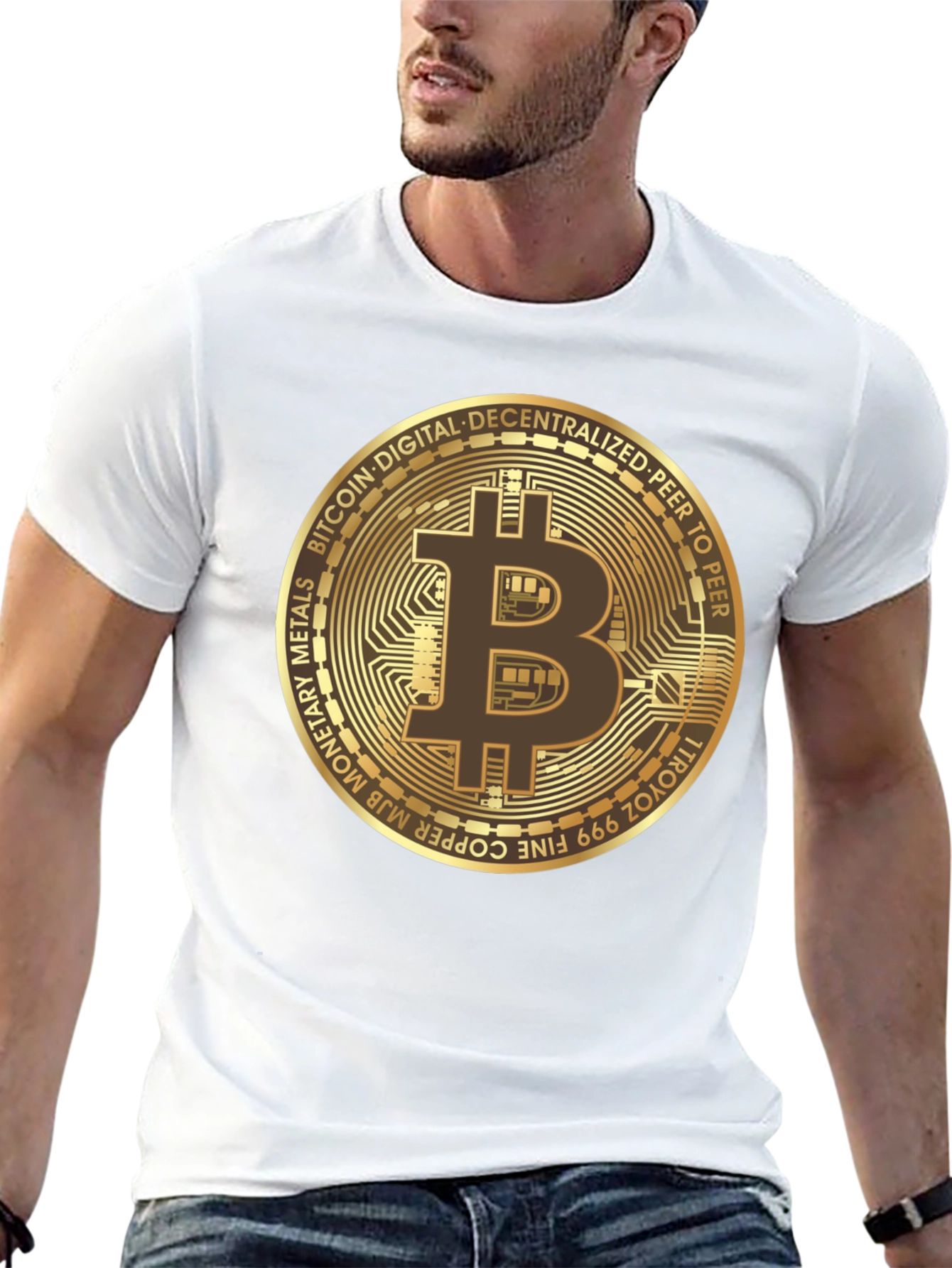Bitcoin Gold Coin Black T-Shirt Cryptocurrency HODL
