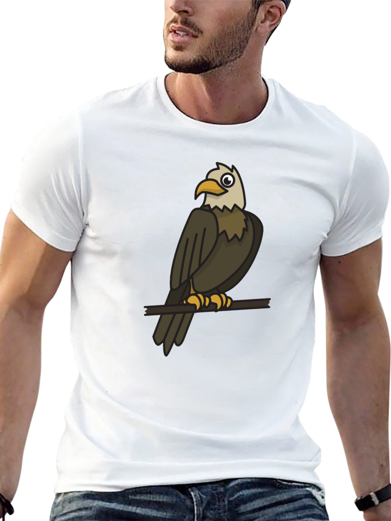 Eagle Graphic Print Black T-Shirt