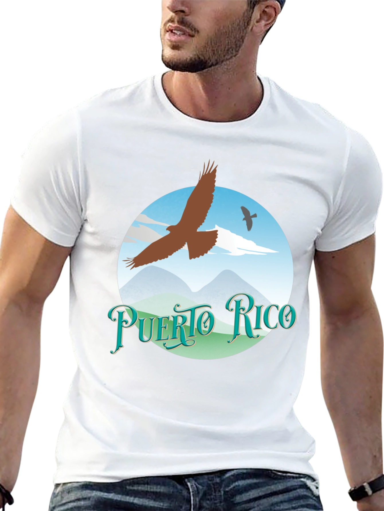 Puerto Rico Eagle Graphic Tee - Black