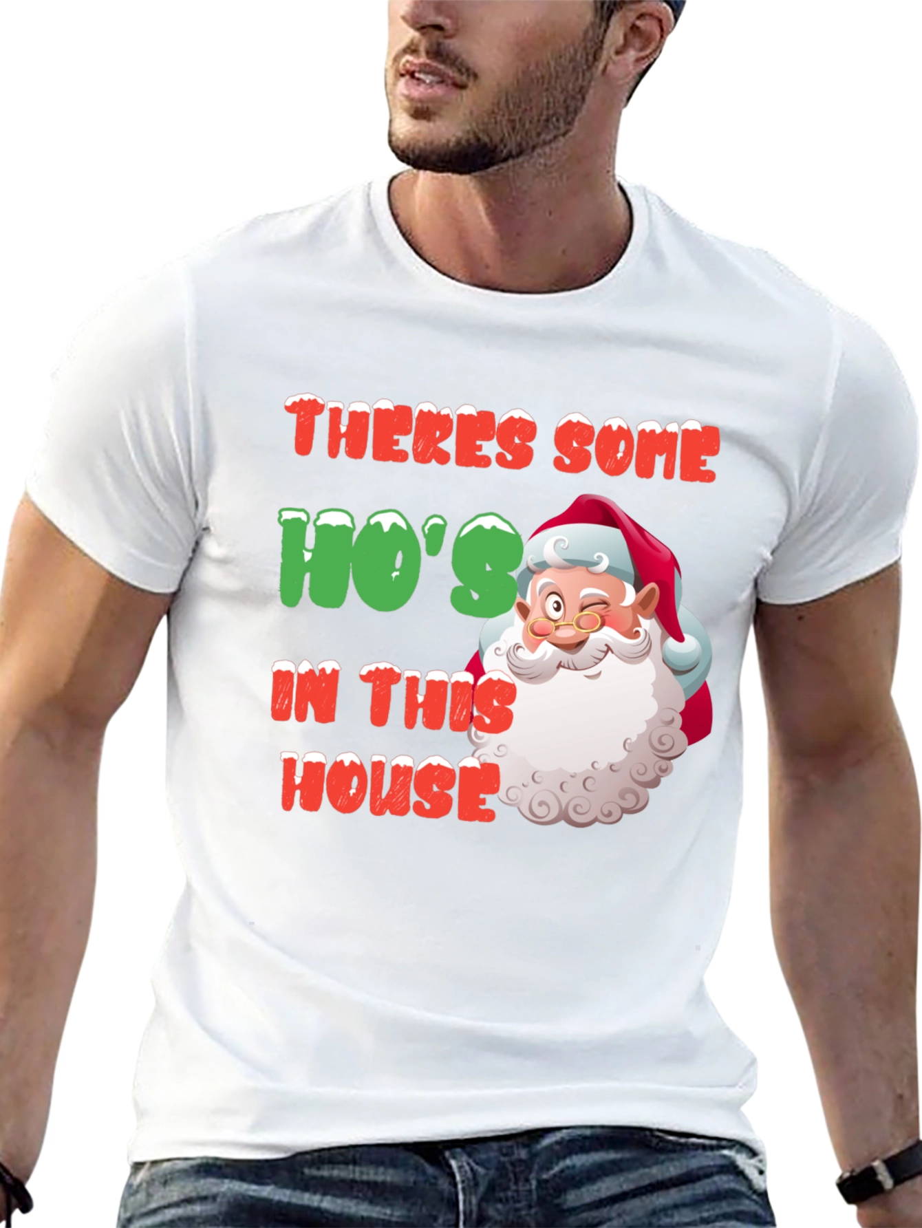 Funny Santa Hos In This House Christmas T-Shirt