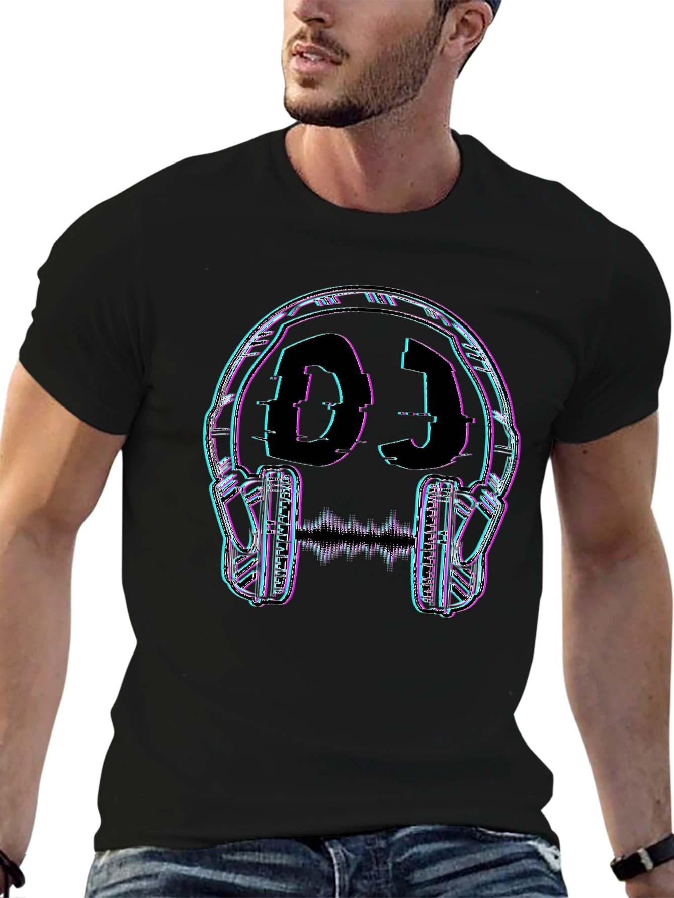 DJ Headphones T-Shirt - Black Graphic Tee