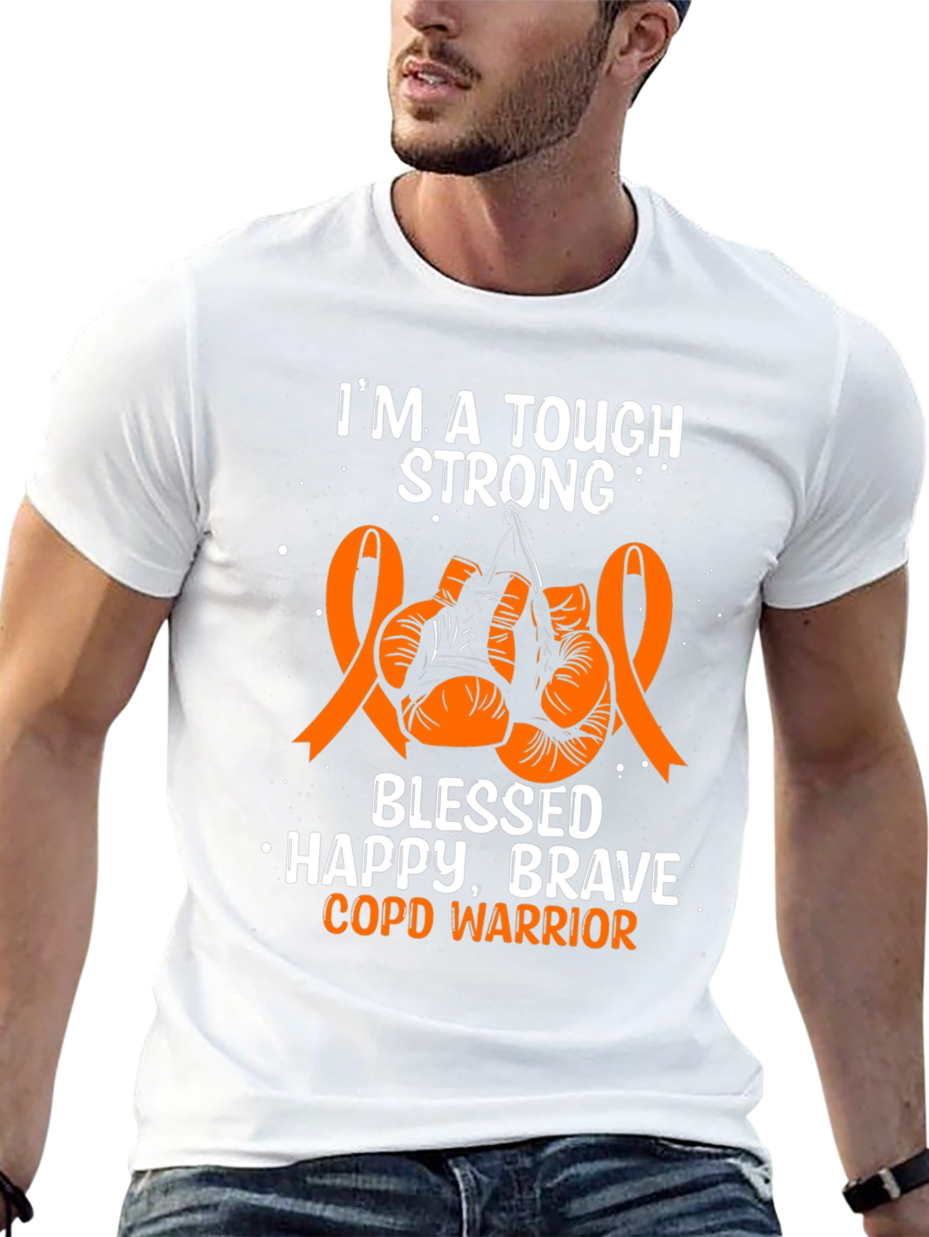 Tough Strong COPD Warrior Boxing Gloves T-Shirt