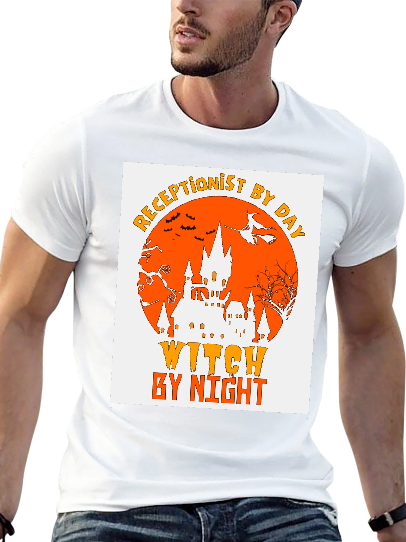 Receptionist by Day Witch by Night Halloween T-Shirt