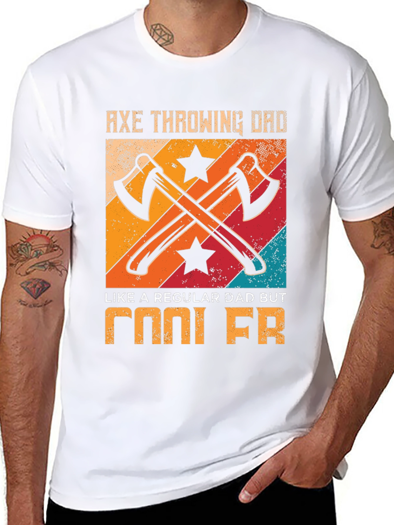 Axe Throwing Dad Cool FR Graphic T-Shirt