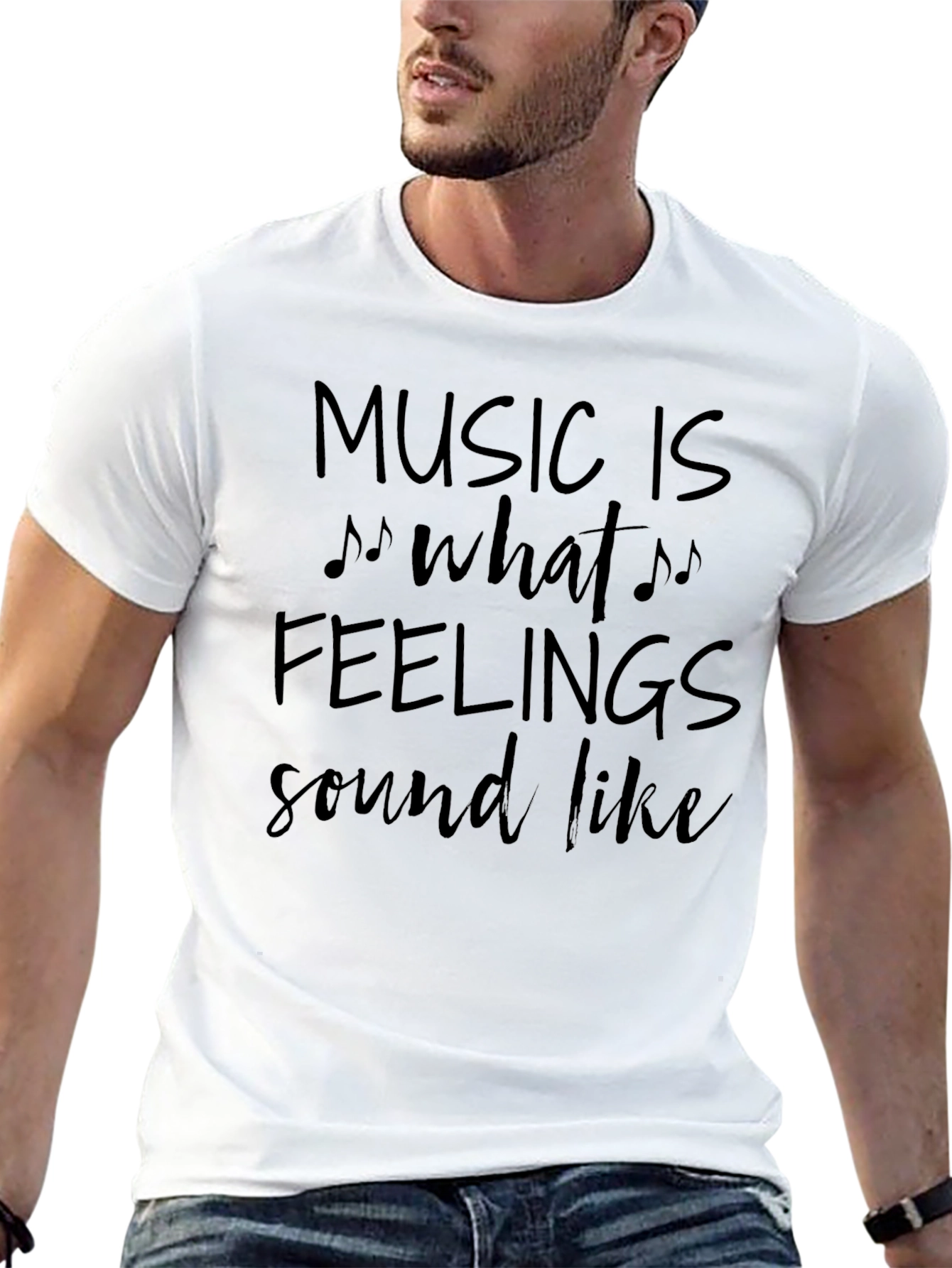 Music Is What Feelings Sound Like Graphic Tee