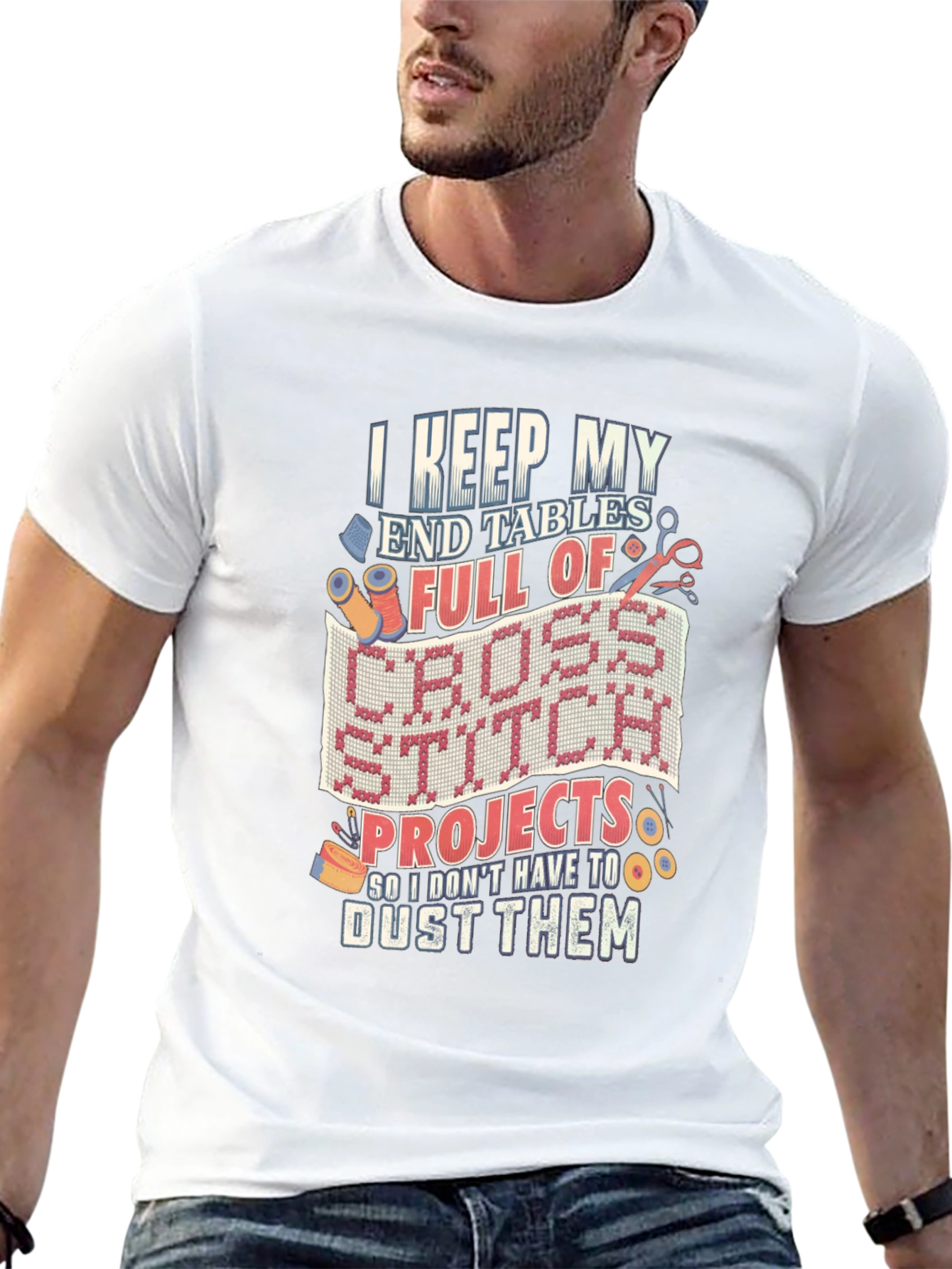 Cross Stitch Lover T-Shirt - Keep End Tables Full
