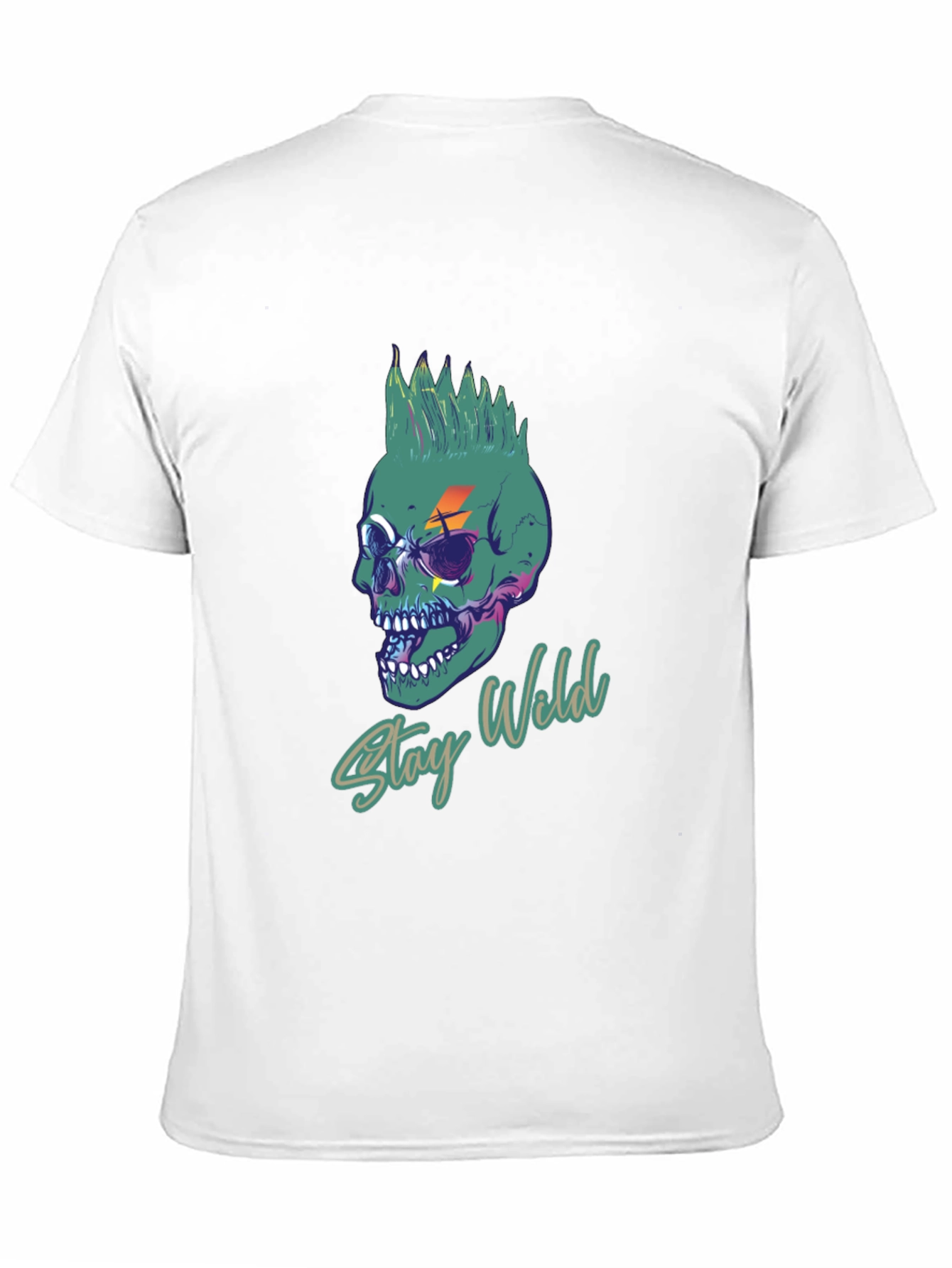 Stay Wild Punk Skull Graphic Tee