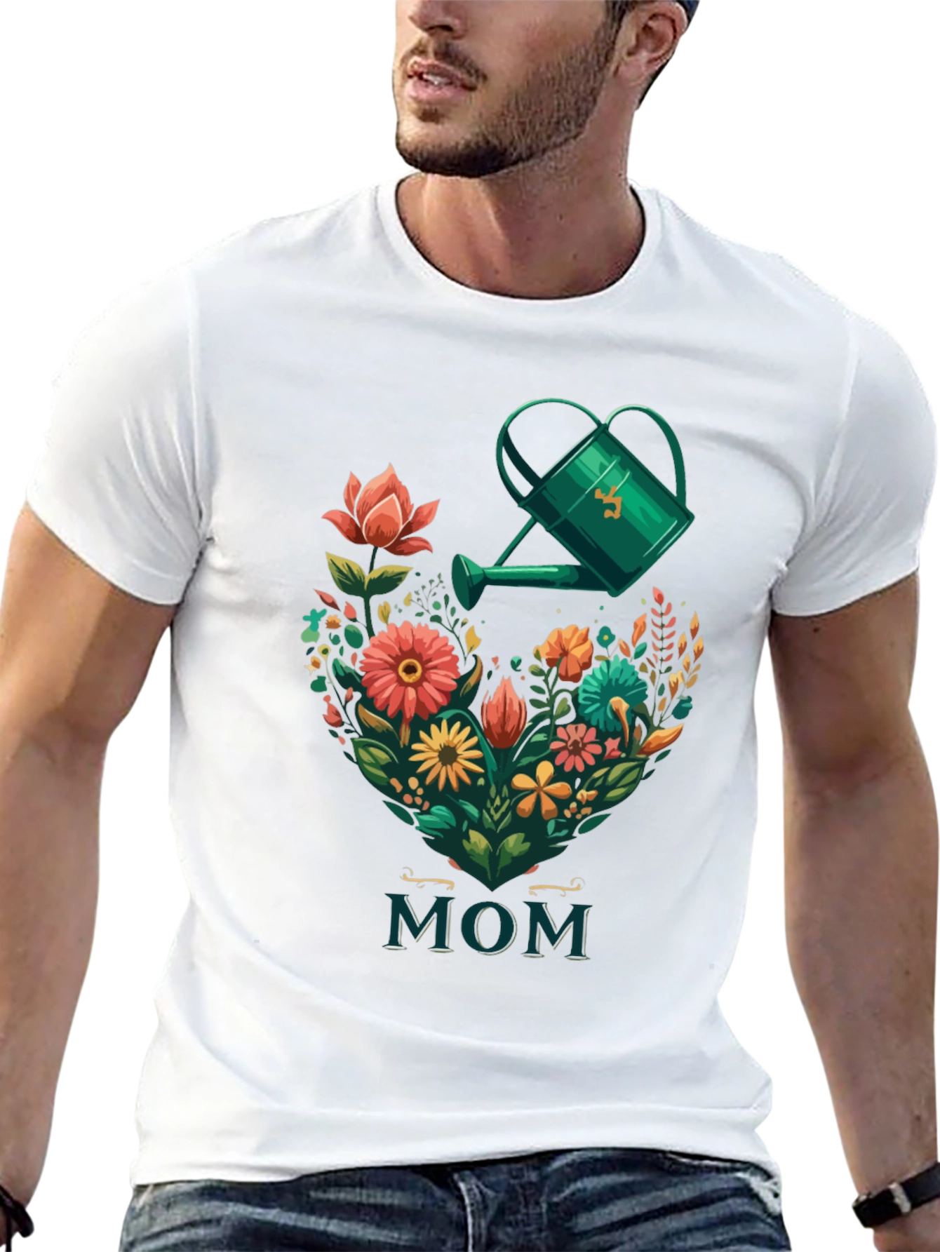Floral Heart MOM Graphic Tee - Gardening Gift