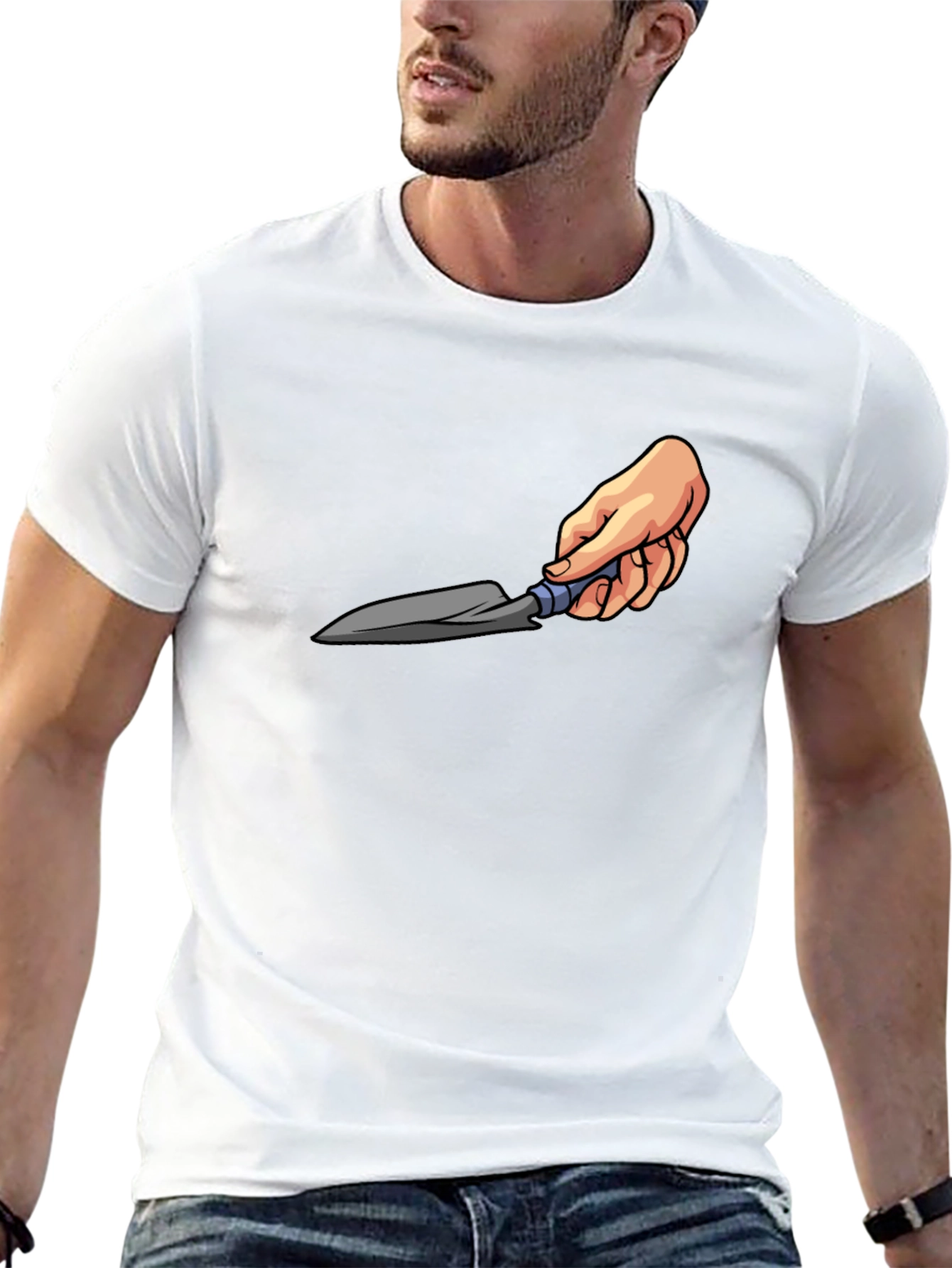 Gardening Trowel Graphic Tee - Black Cotton T-Shirt