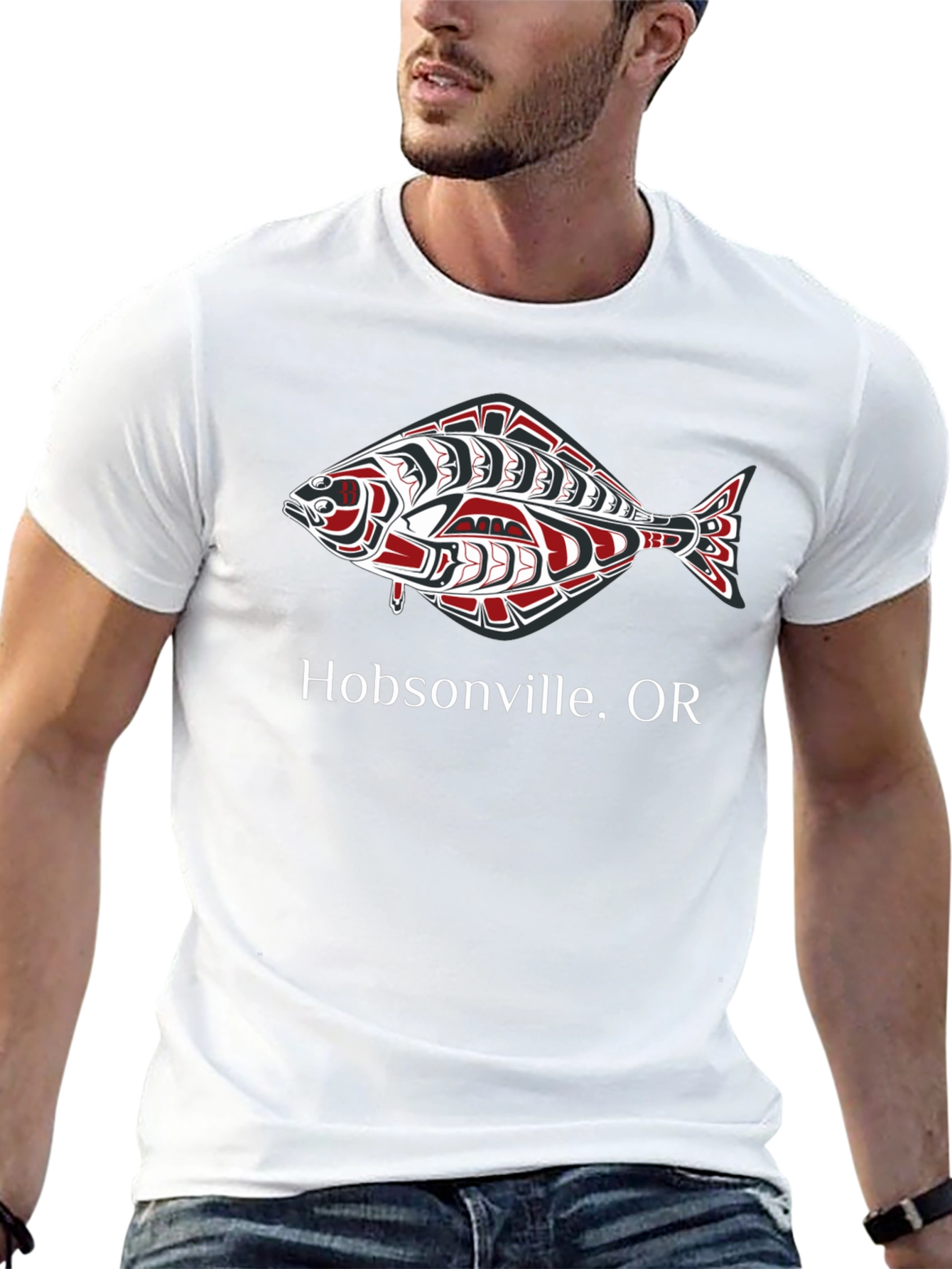 Hobsonville OR Fish Graphic Tee - Black