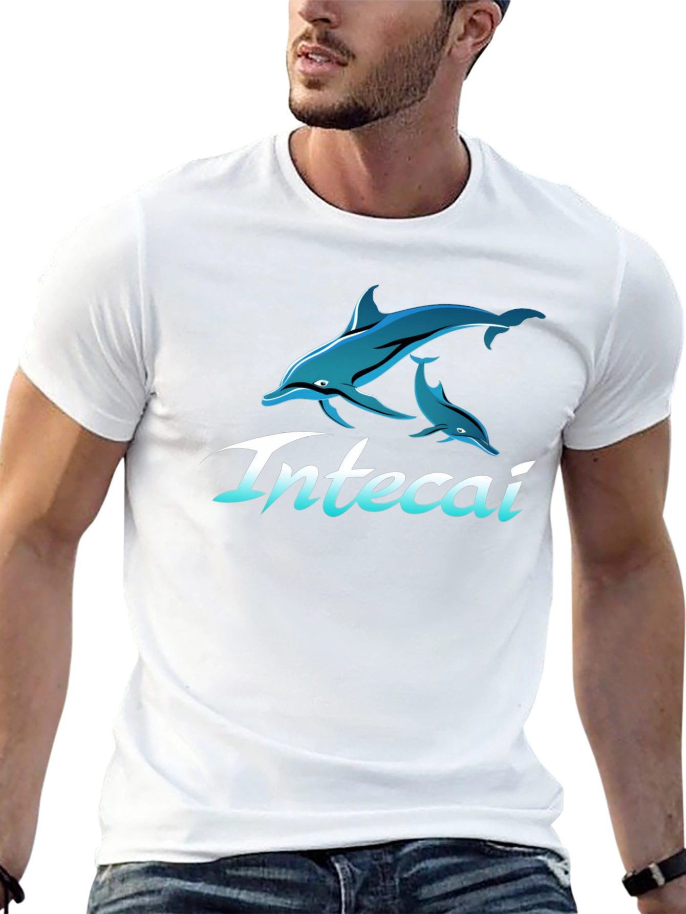 Inteccai Dolphin Graphic T-Shirt