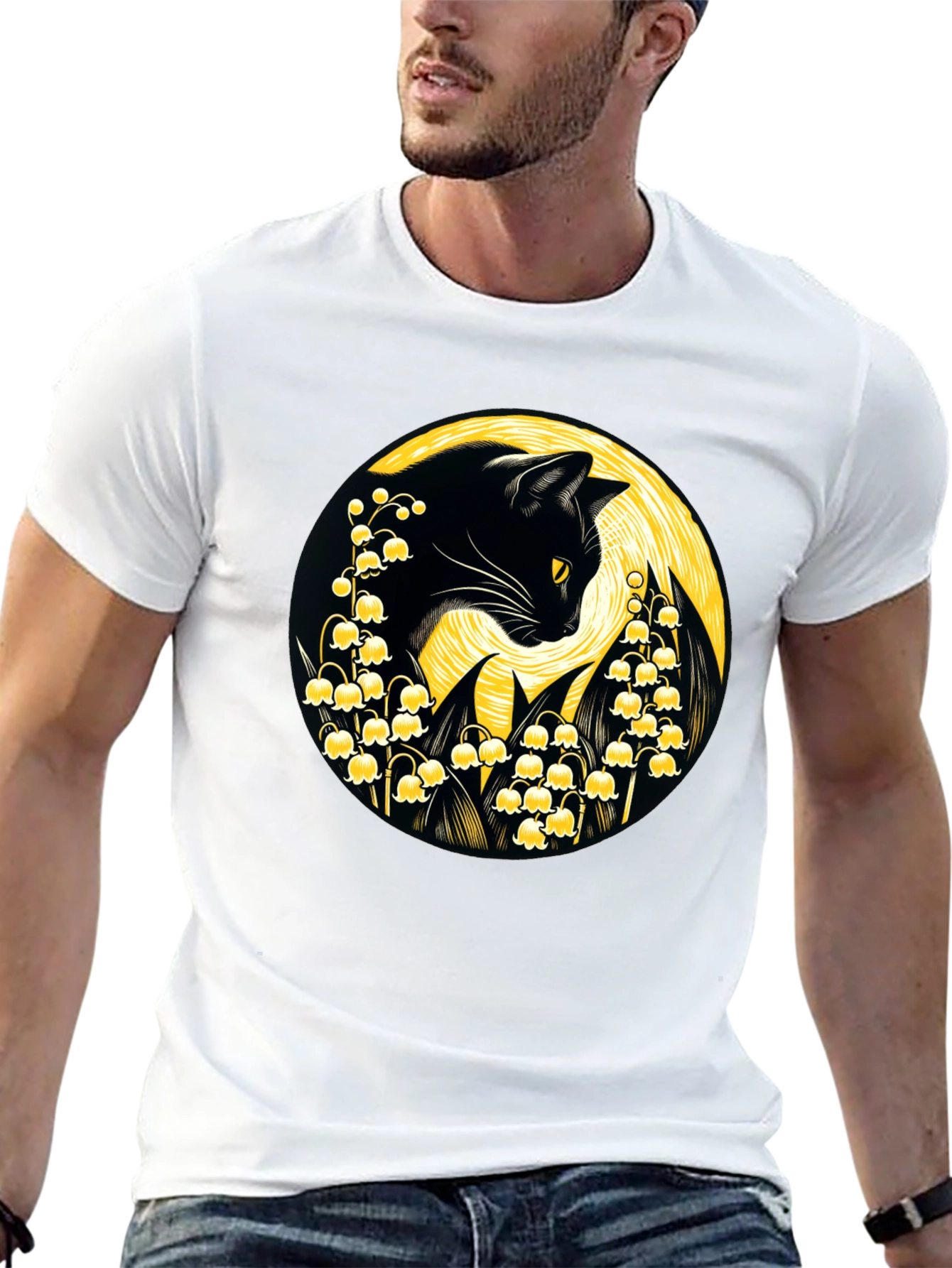 Black Cat Lily T-Shirt
