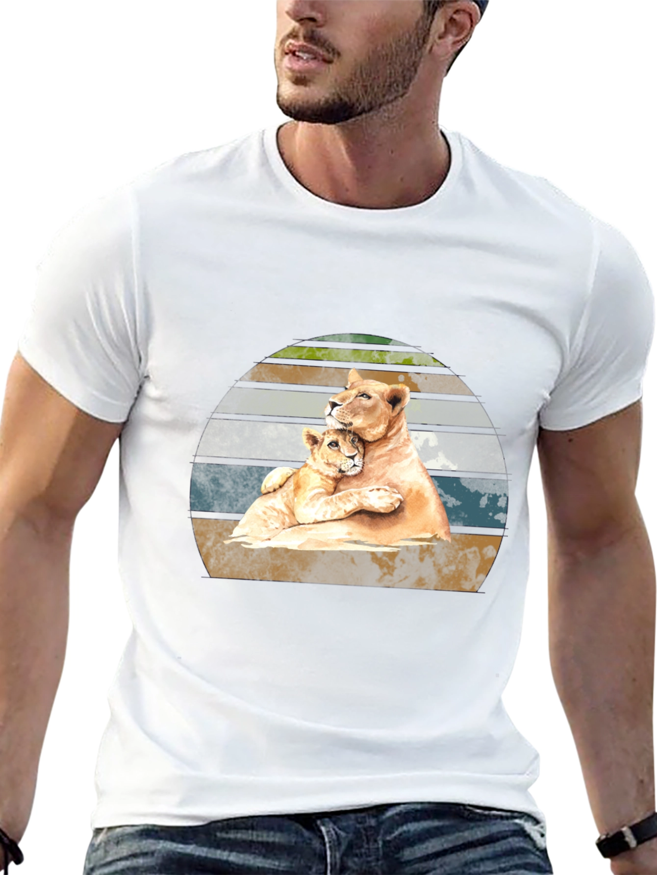 Lioness Love T-Shirt - Black Animal Graphic Tee