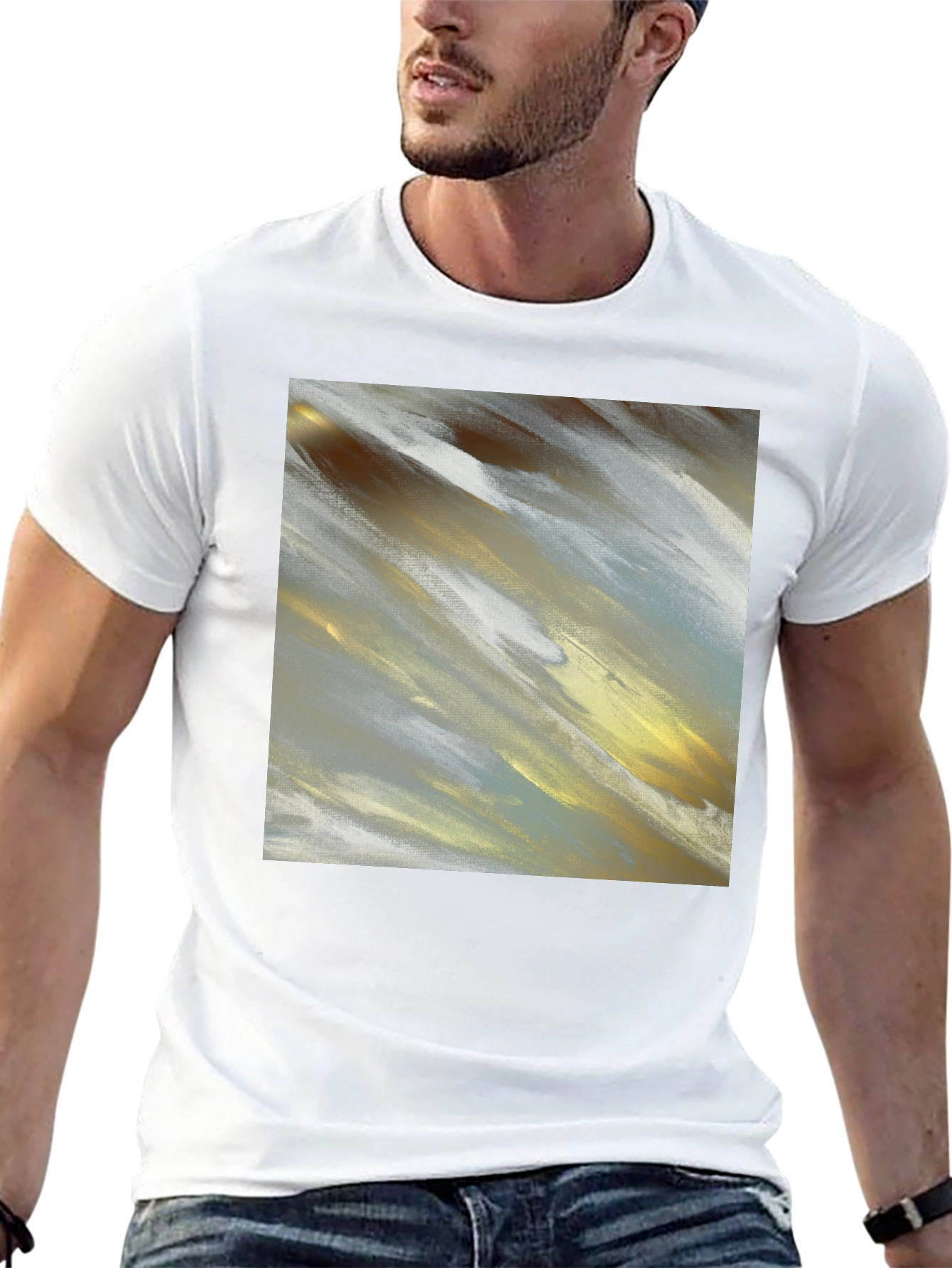 Abstract Art T-Shirt - Modern Brushstroke Design