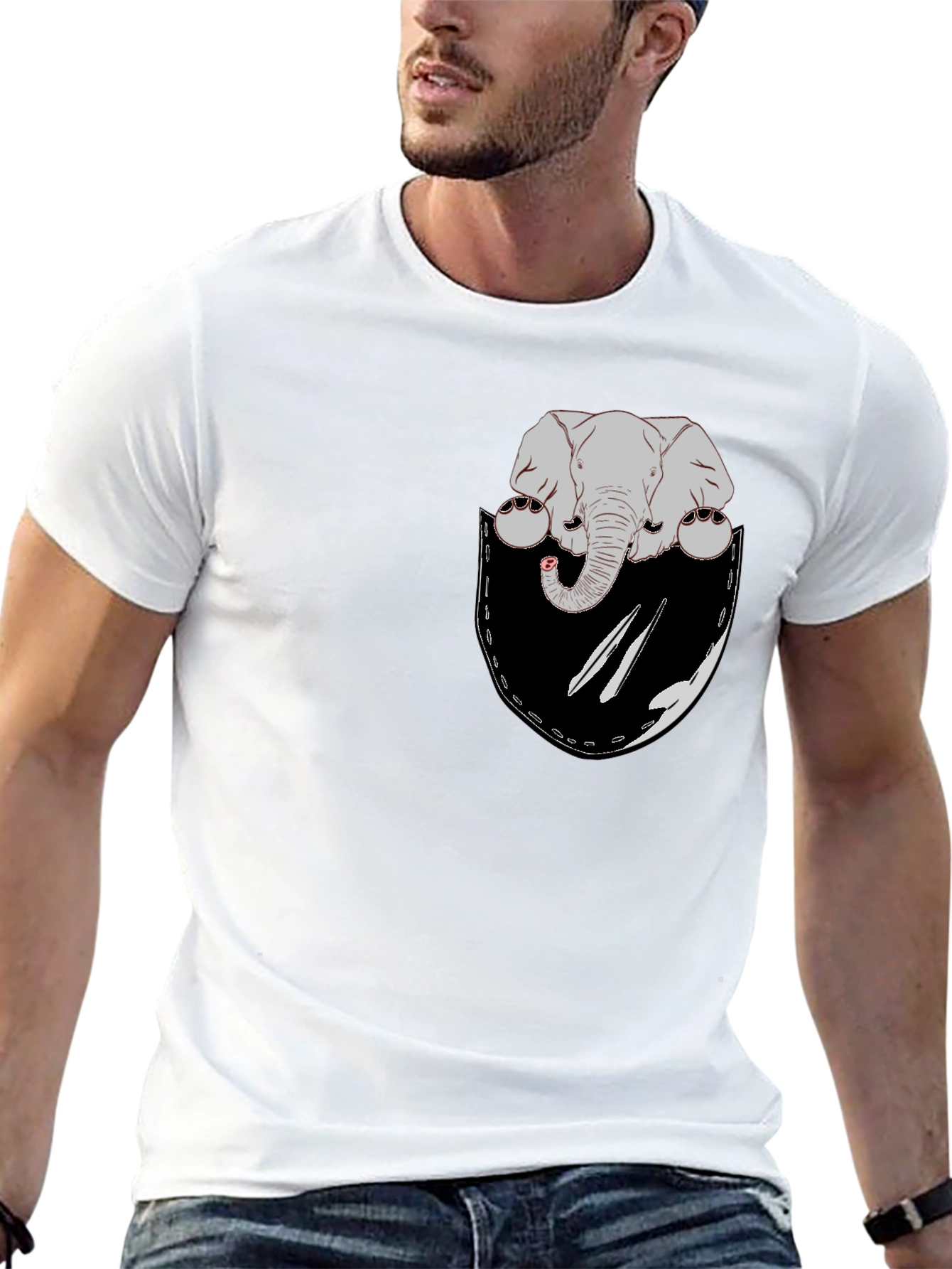 Elephant Pocket Graphic T-Shirt
