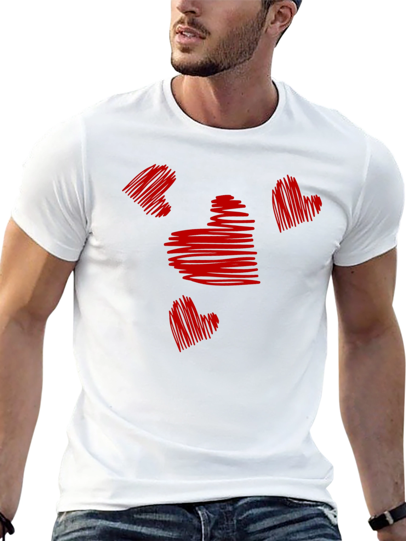 Heart Scribble Graphic Tee - Stylish Casual Wear